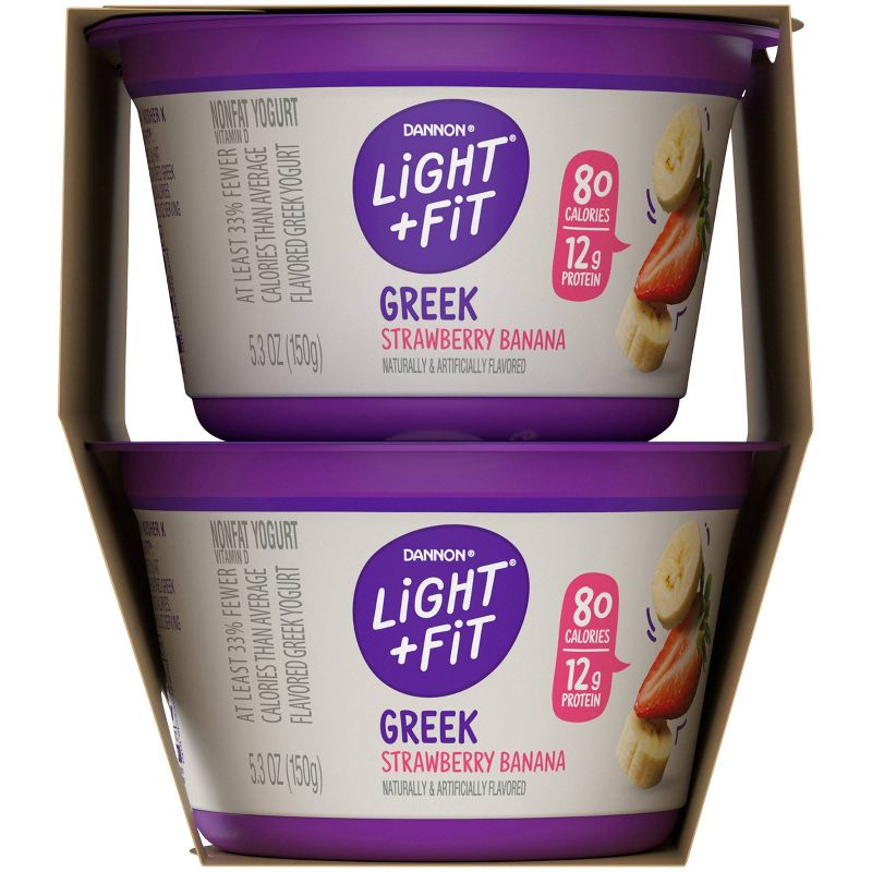 Dannon Light and Fit Strawberry Banana Flavored Greek Yogurt - 4ct/5.3oz