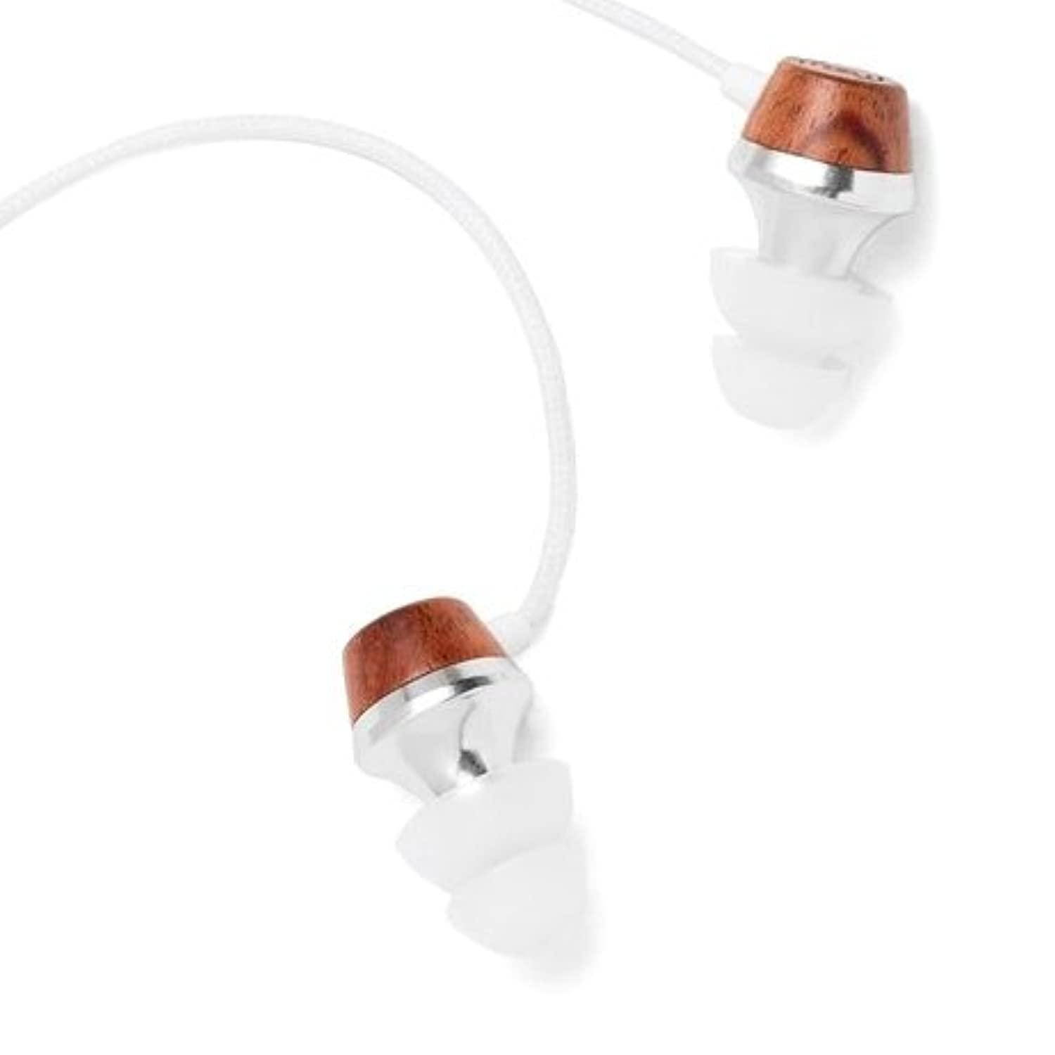 Symphonized ALN Premium Genuine Wood In-ear Noise-isolating Headphones|Earbuds|Earphones with Mic (White)