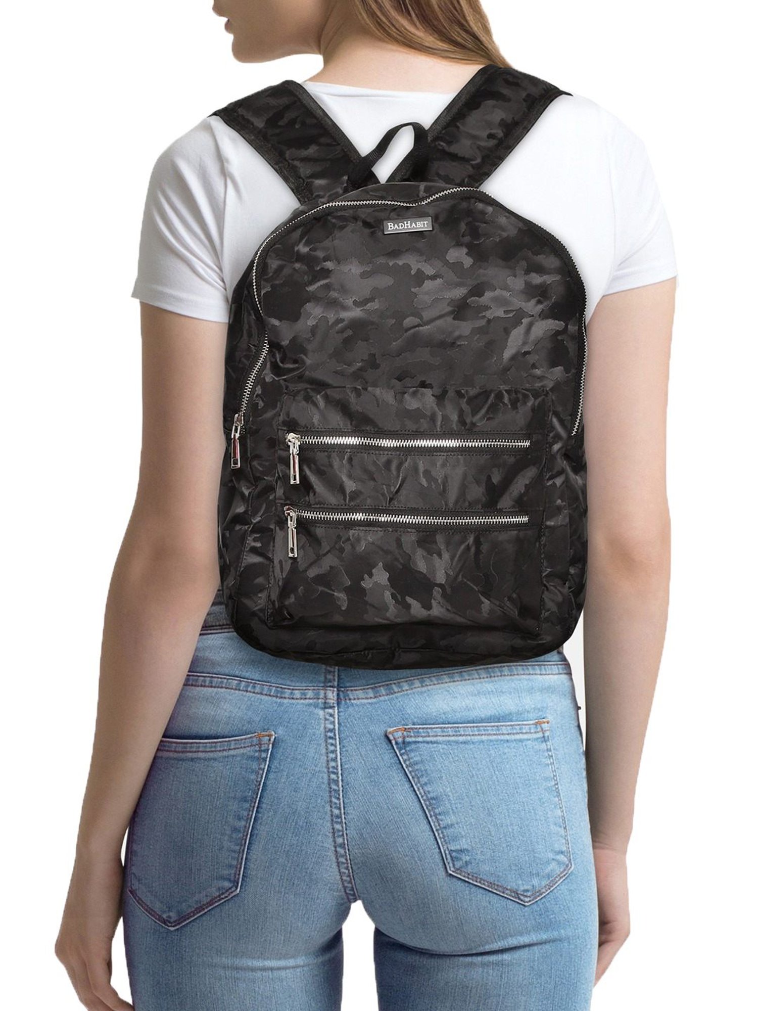 Bad Habit Black Polyester Large Backpack