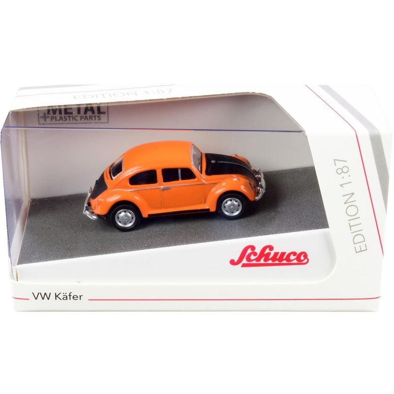 Volkswagen Kafer Orange and Black 1/87 (HO) Diecast Model Car by Schuco