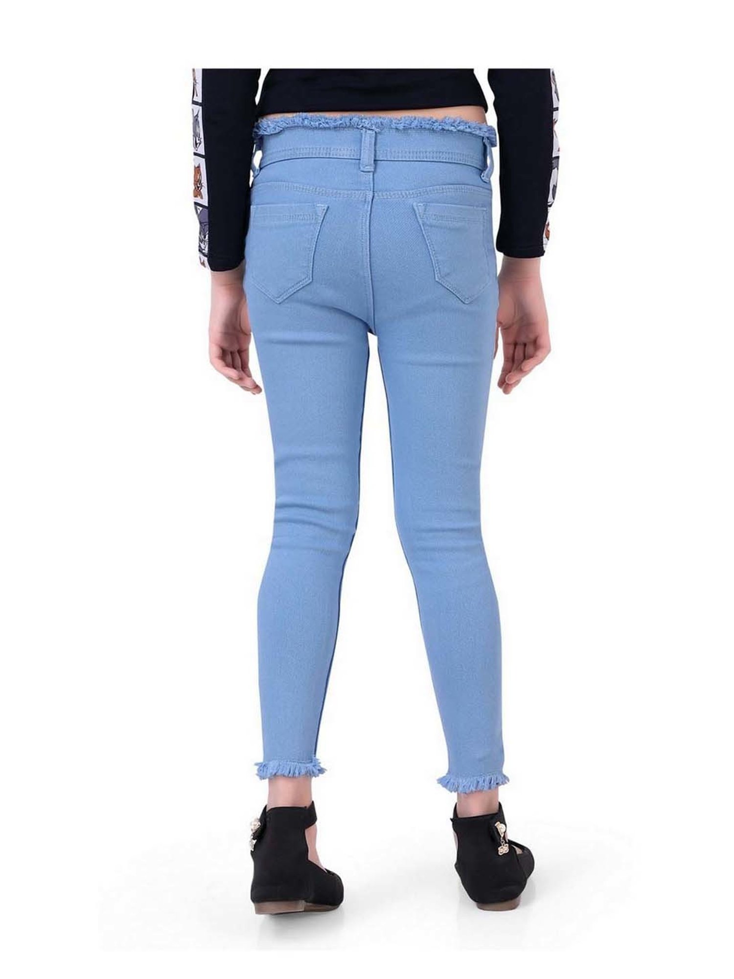 poplins Girls Blue Regular Fit Jeans