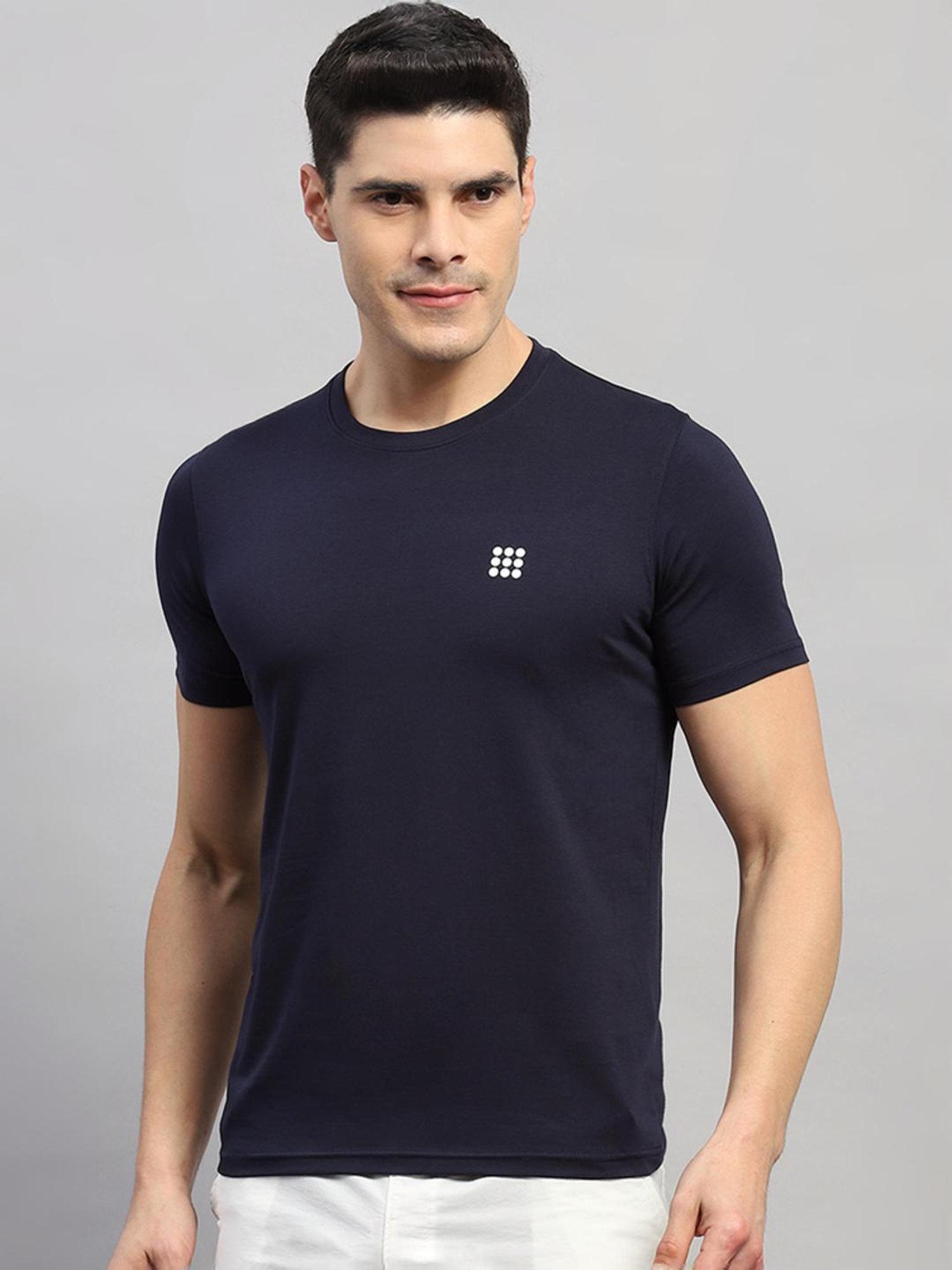 Rock.it Navy Cotton Regular Fit T-Shirt