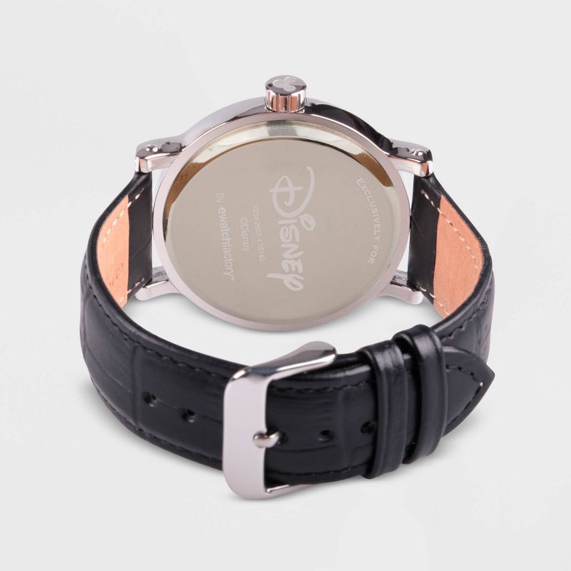 Men's Disney Mickey Mouse Vintage Leather Strap - Black