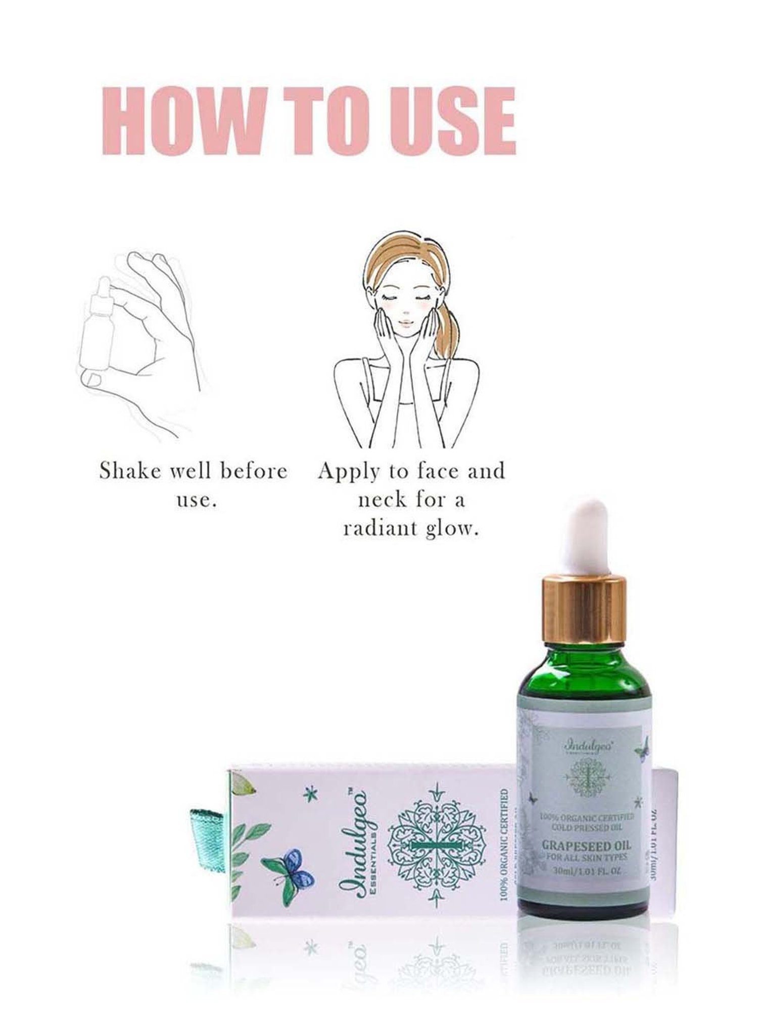 Indulgeo Essentials Grape Seed Oil - 30 ml