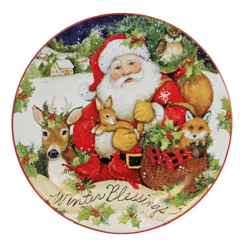 Tabletop 9.0" Magic Christmas Santa Dessert Plates Holiday Certified International  -  Dining Plates
