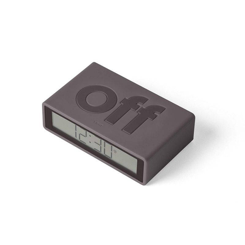 Lexon Flip Plus Reversible LCD Alarm Clock Radio Controlled - Dark Grey