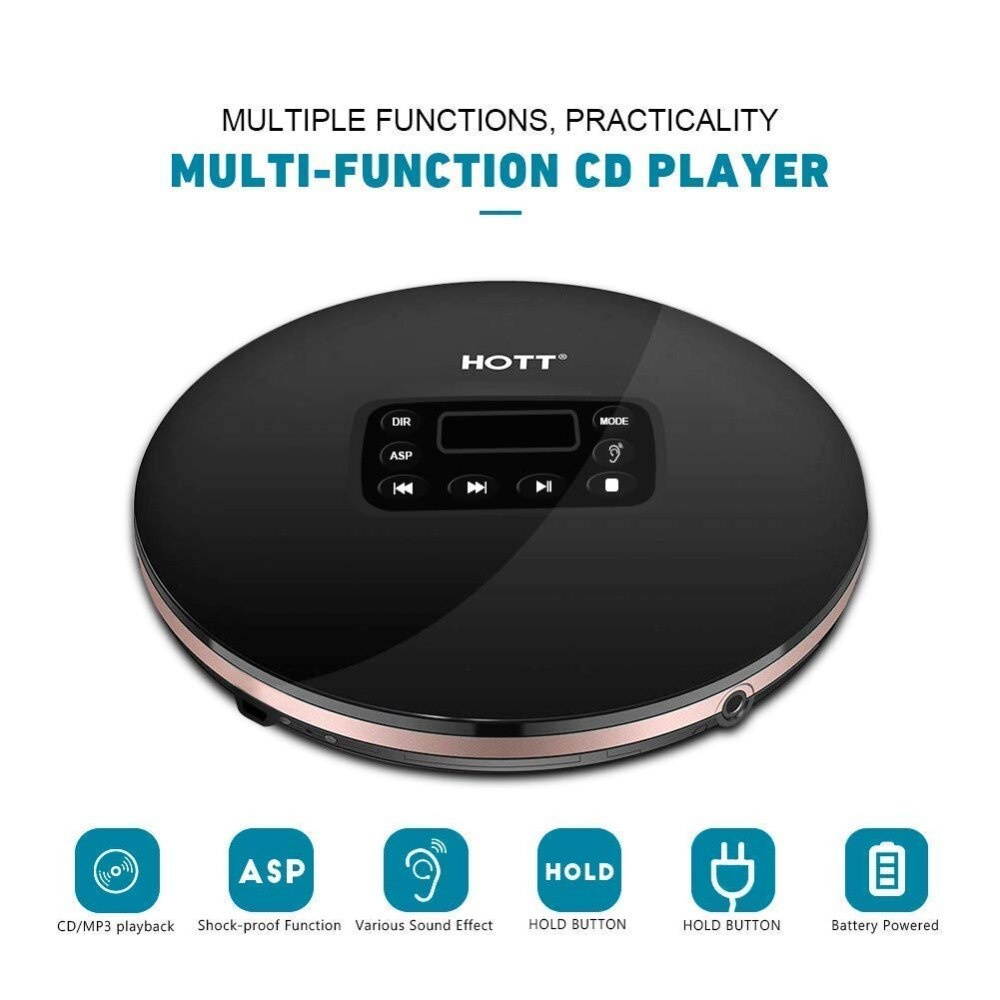CD Player Rechargeable  CD Player Personal Disc Player with LCD Display, Music Walkman cd player for Kids &Adults
