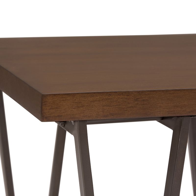 24" Travis Solid Wood End Table Natural Aged Brown - WyndenHall