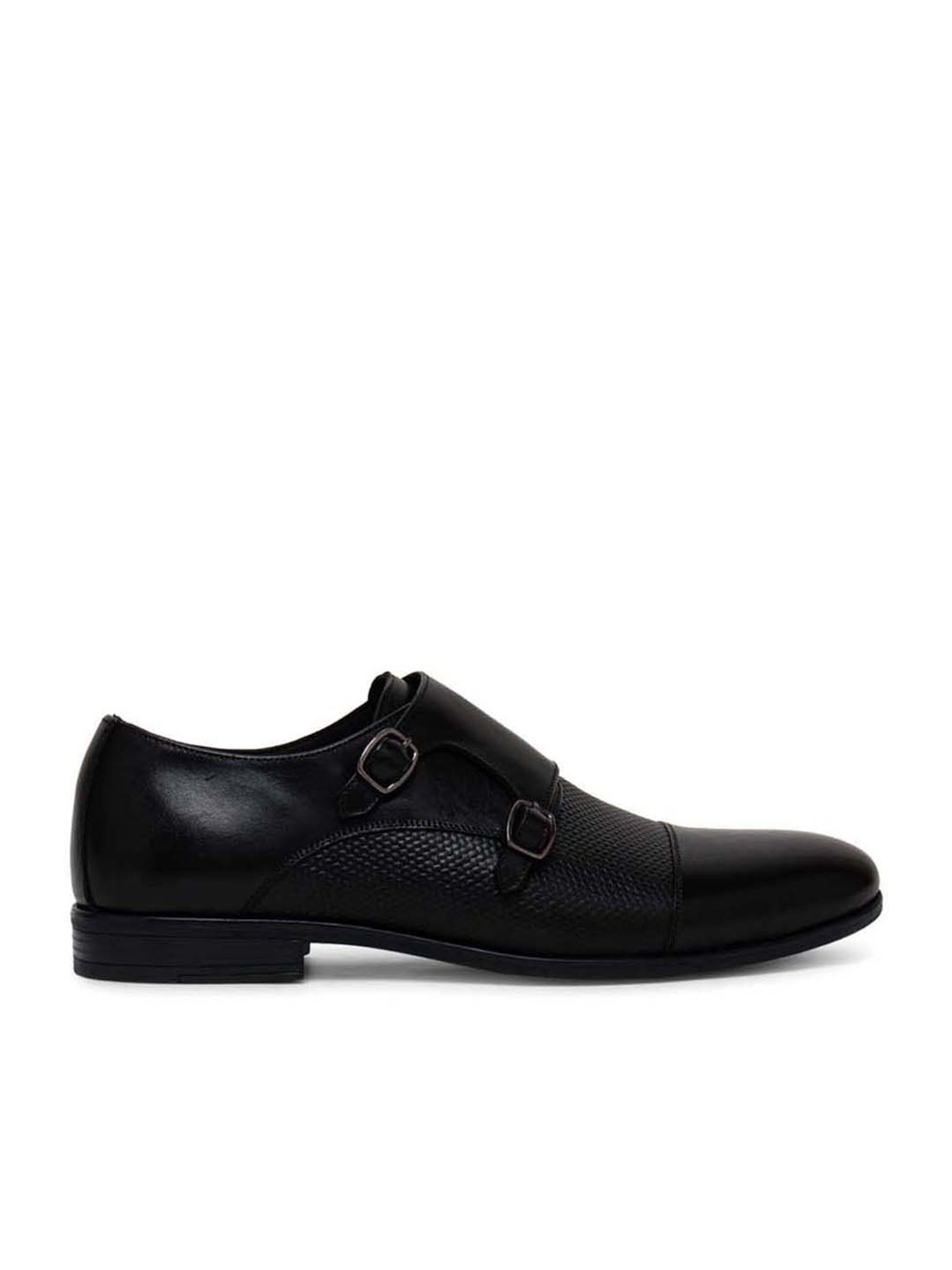 Ezok Men's Black Monk Shoes