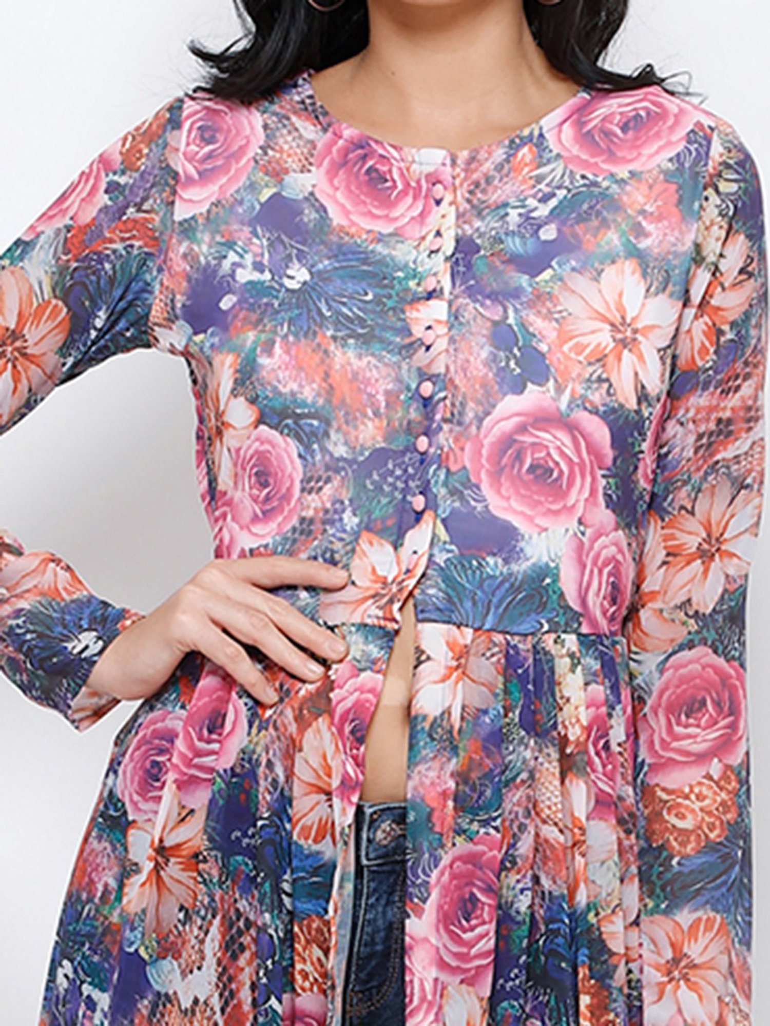 Cation Multicolor Floral Print Tunic