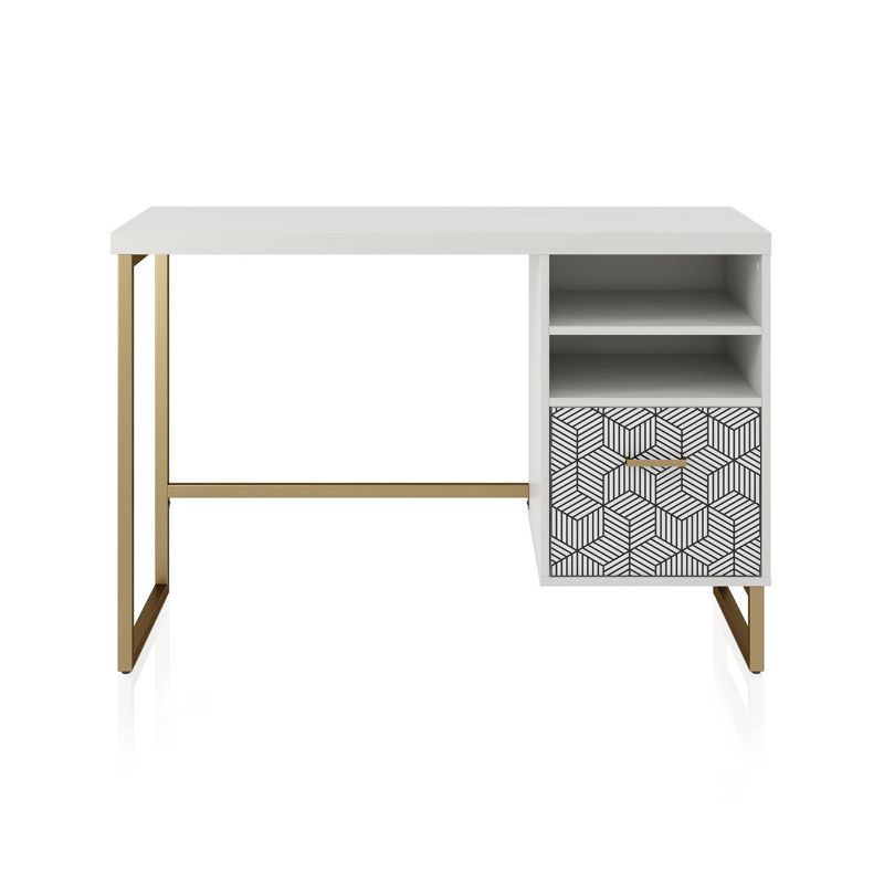 Scarlett Single Pedestal Desk White - CosmoLiving by Cosmopolitan