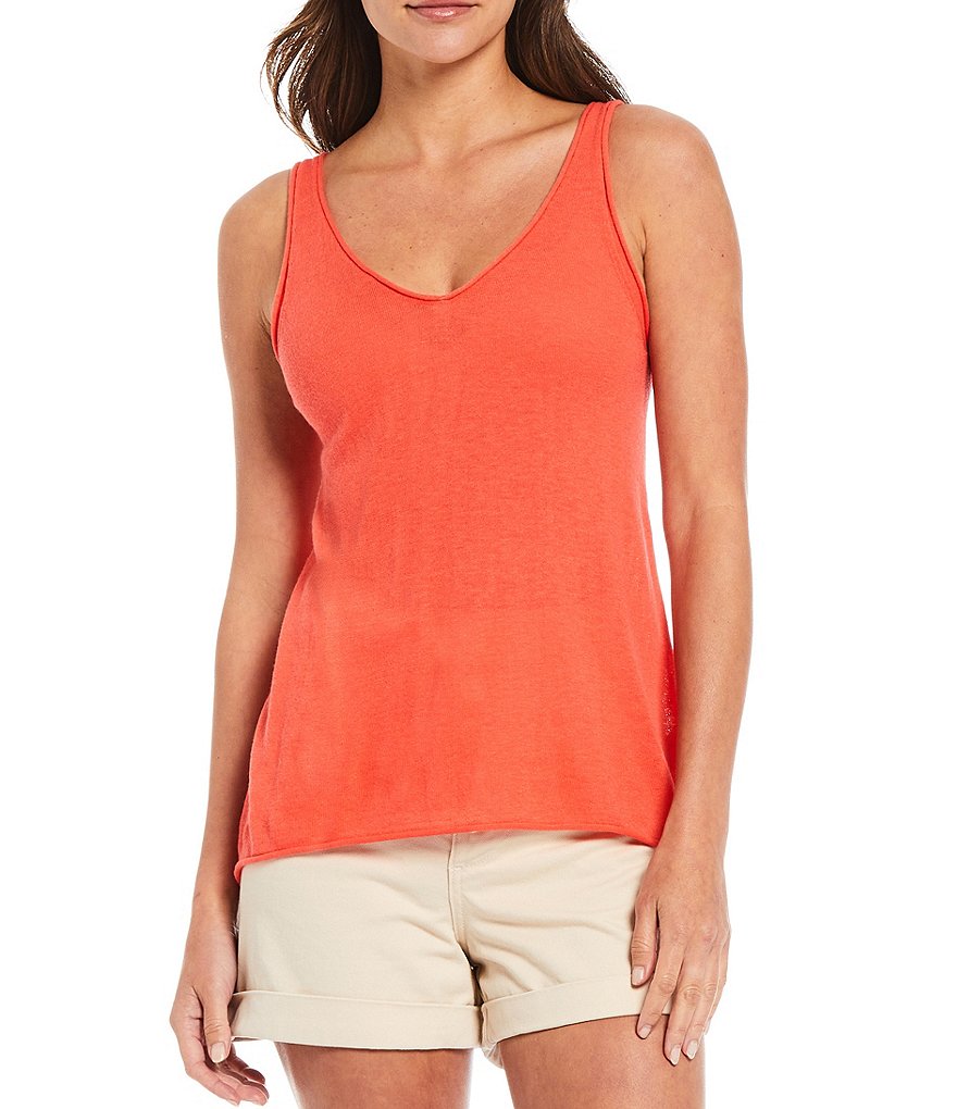 Every Knit V-Neck Pullover Cotton Blend Tank