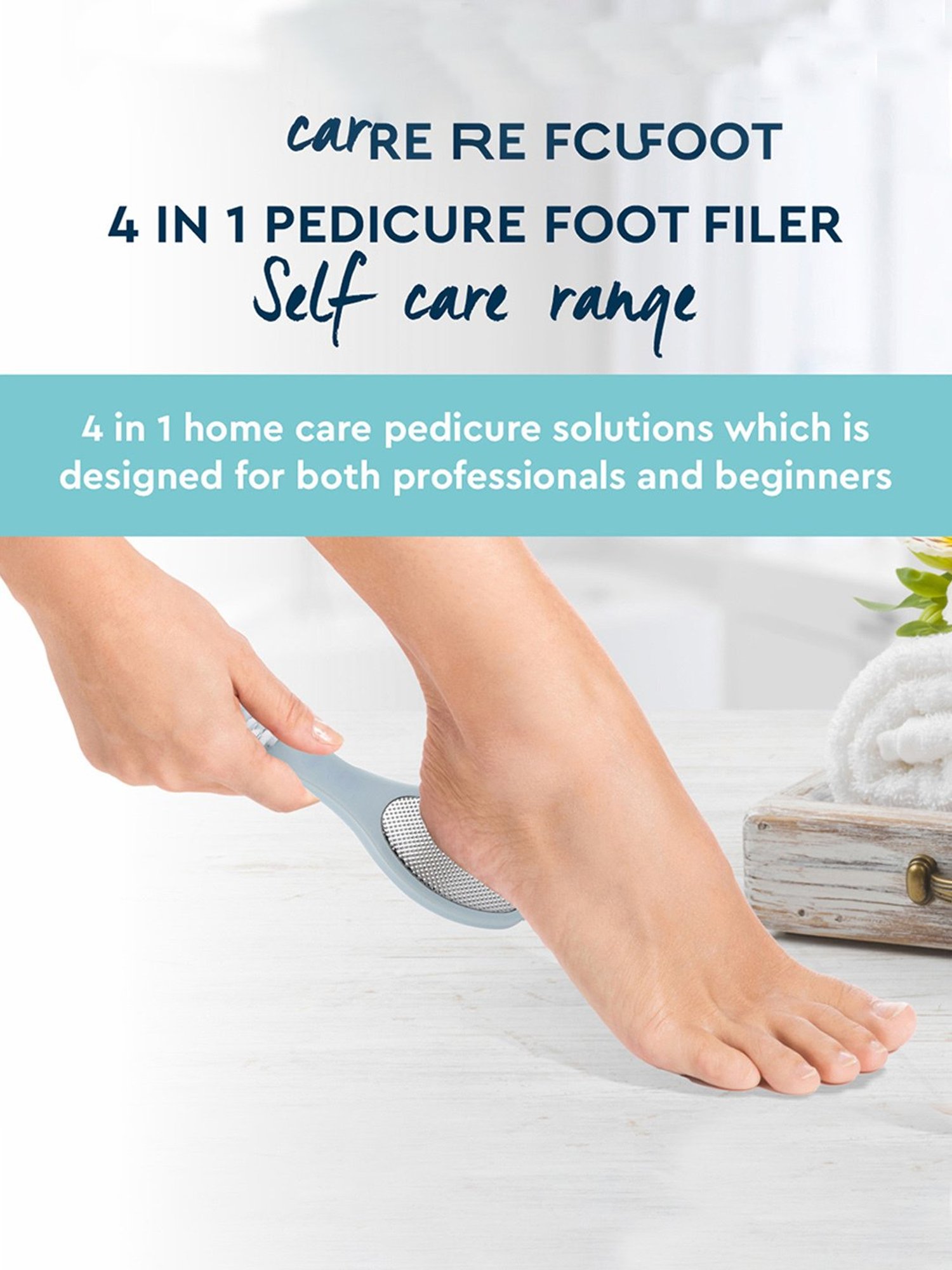 GUBB 4 Way Pedicure Set for Dead Skin Removal - Pumice Stone, Foot Brush, Foot Rasp & Foot File