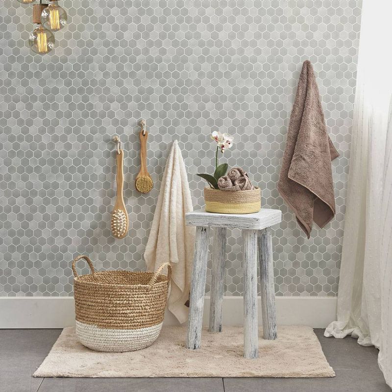 Tempaper Hexagon Tile Self-Adhesive Removable Wallpaper Gray