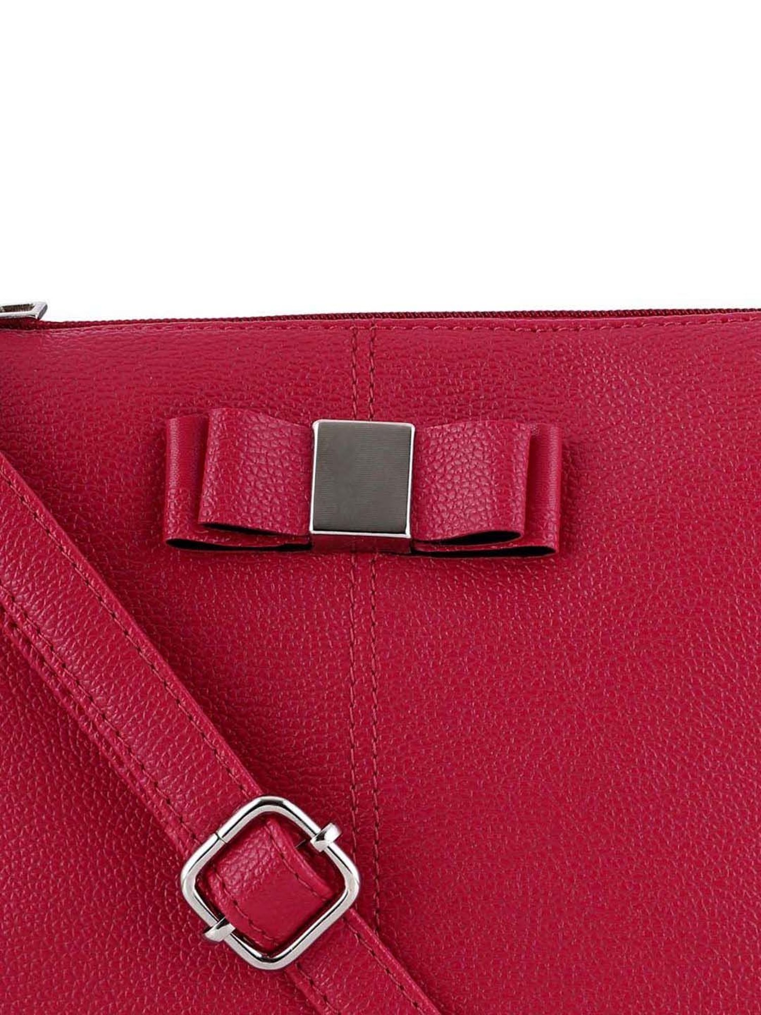 Toteteca Bow Pink Solid Medium Sling Handbag