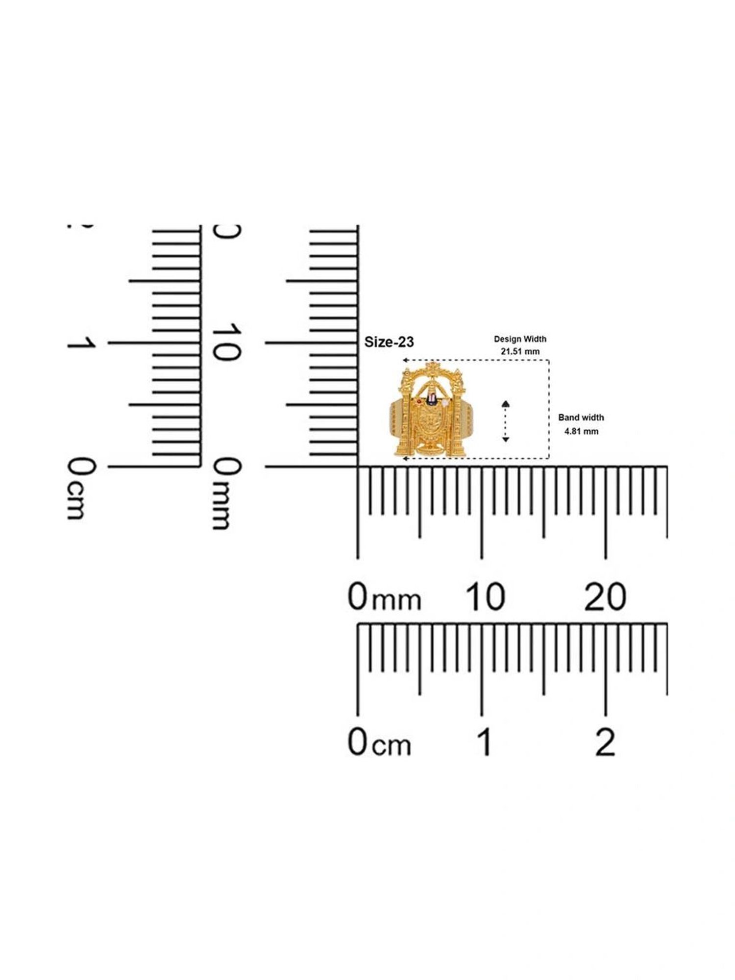 CKC Divine Elegance: Religious Balaji Gold Ring Set with Zircon Stones