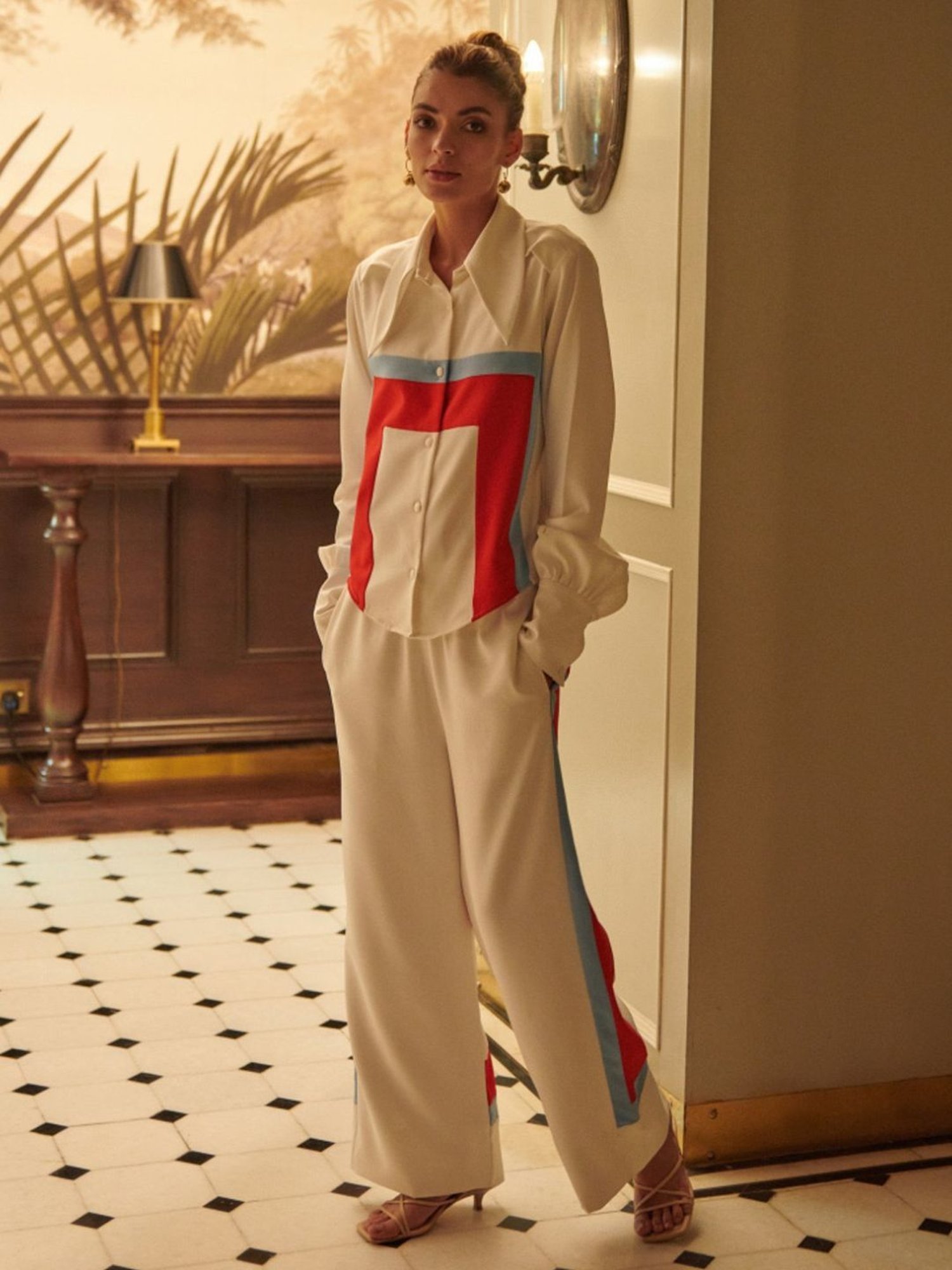 Cin Cin White Audace Party Edit Ruby Shirt With Pant