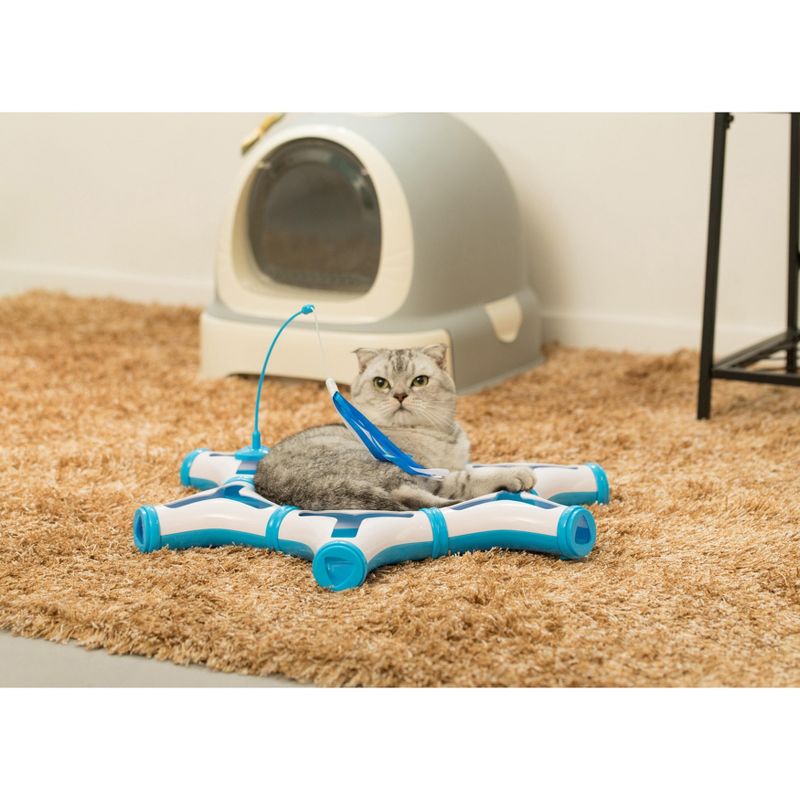 PawsMark Configurable Interactive Cat Toy with Spring Feather Teaser