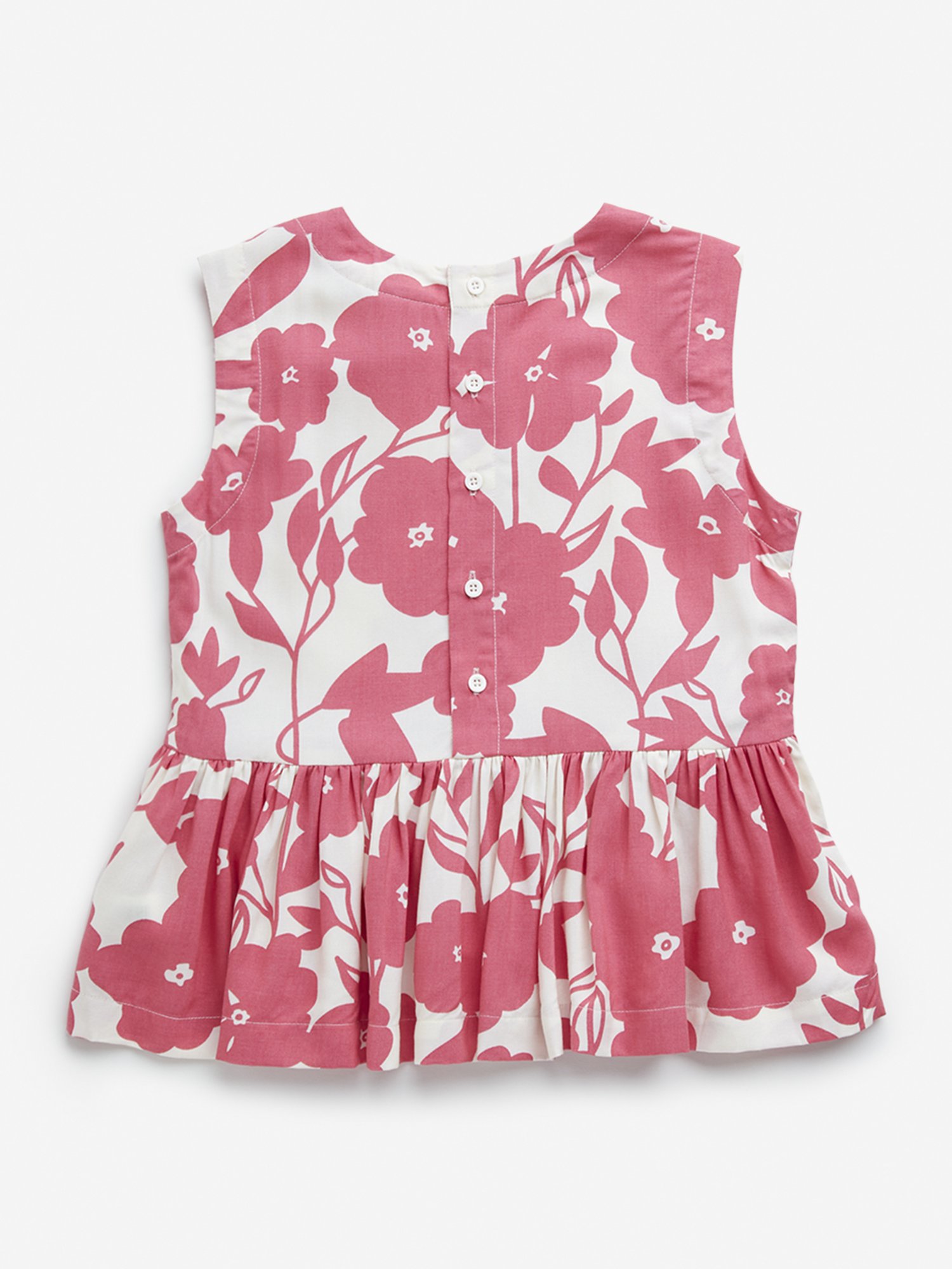 Utsa Kids by Westside Pink Floral Print Peplum Top