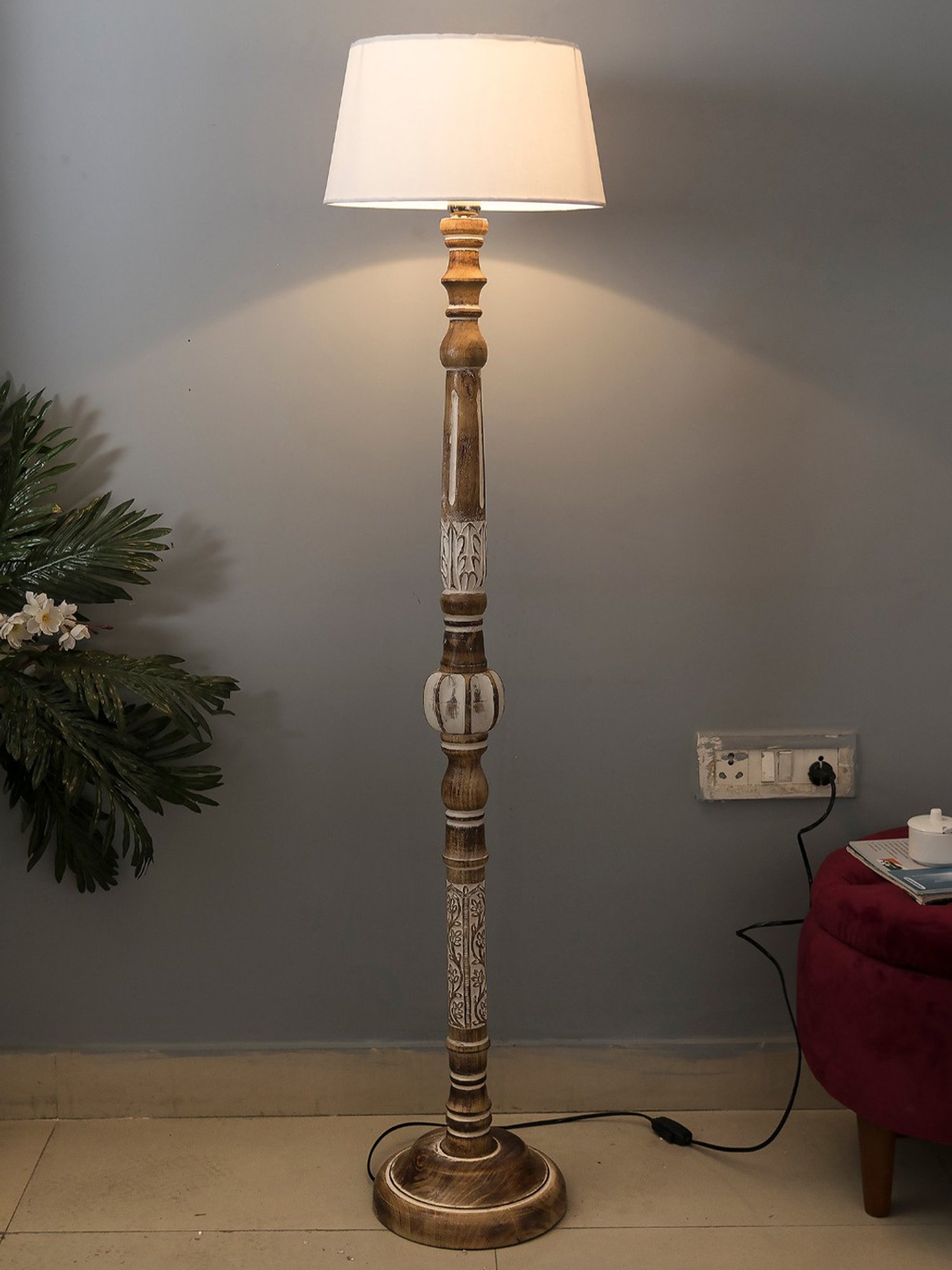 64" x 8.9" x 10.5" Smart Light Full Spectrum Floor Lamp (Includes LED Light Bulb) White - Verilux