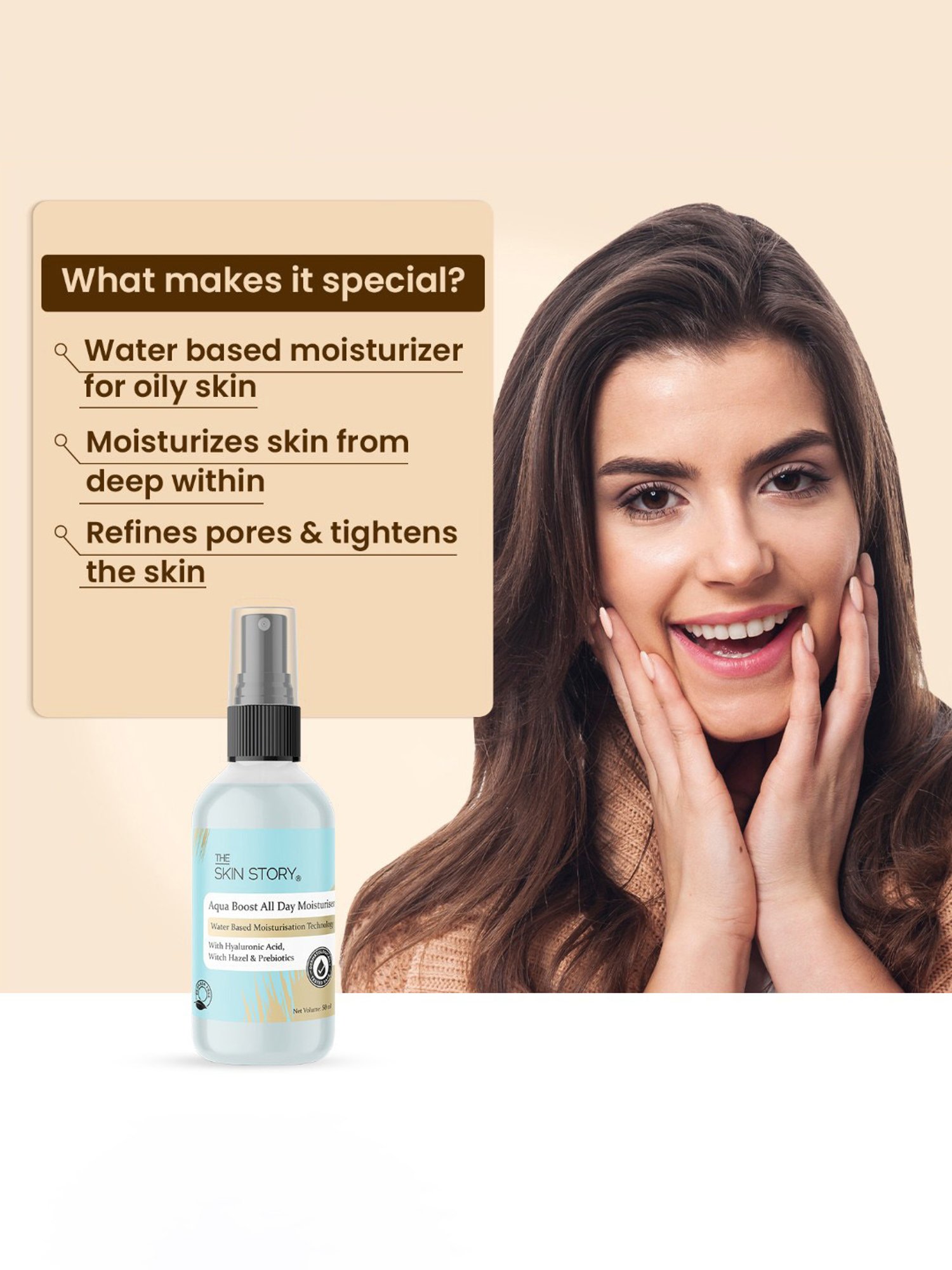 The Skin Story Hyaluronic Acid Aqua Boost All Day Moisturiser - 50 ml