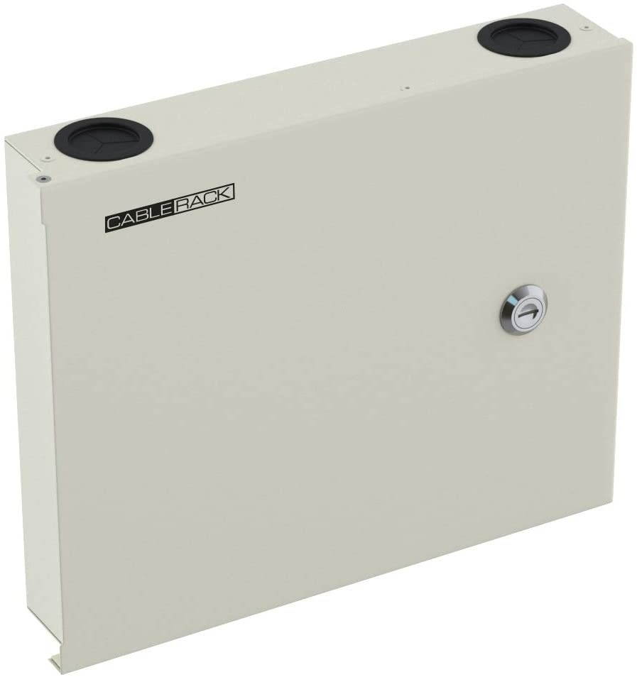 CableRack Fiber Optic Wall Mount Enclosure Box with 12 Duplex LC Singlemode Blue Couplers