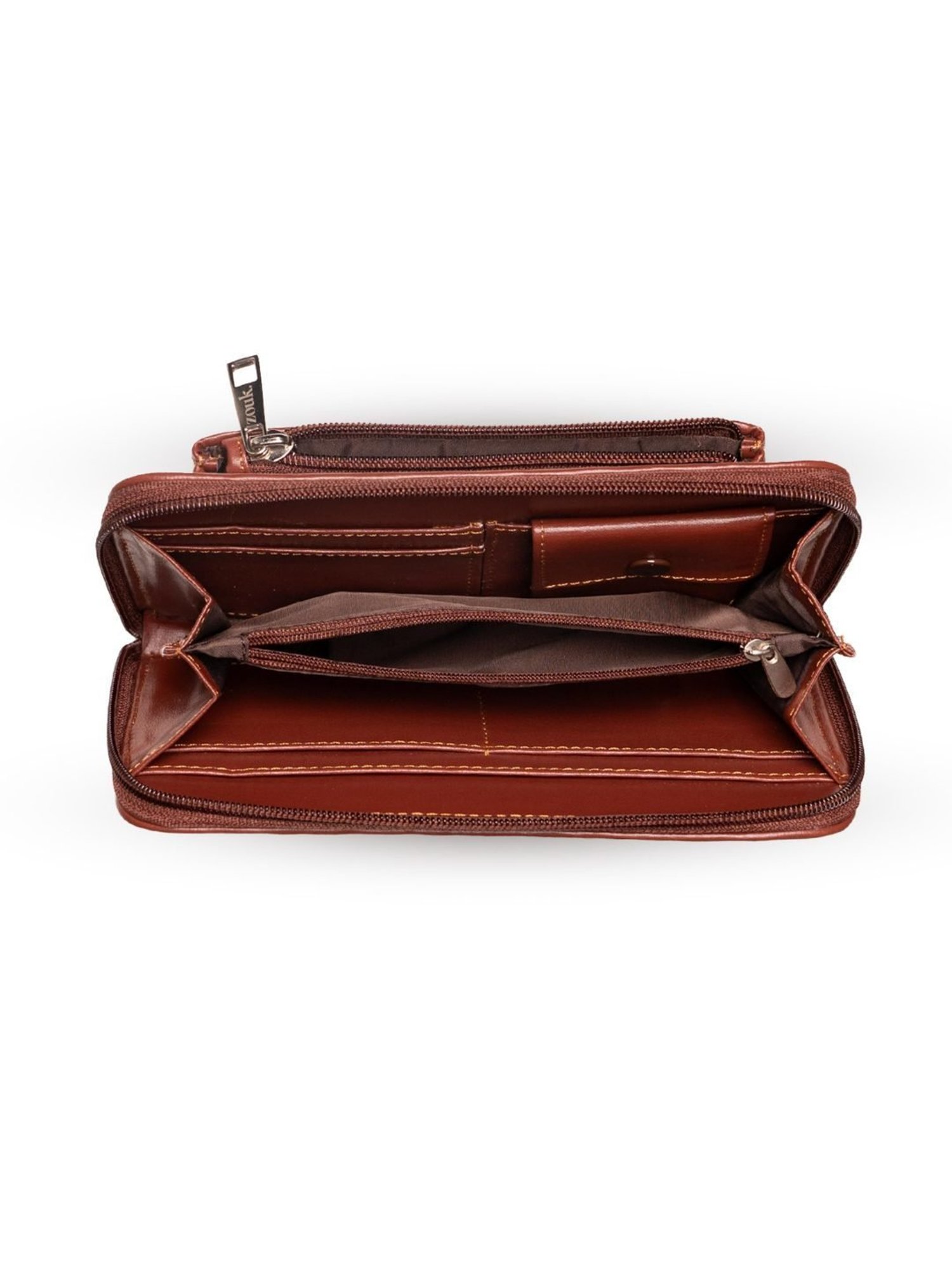 ZOUK Black Printed Zip Around Wallet for Women