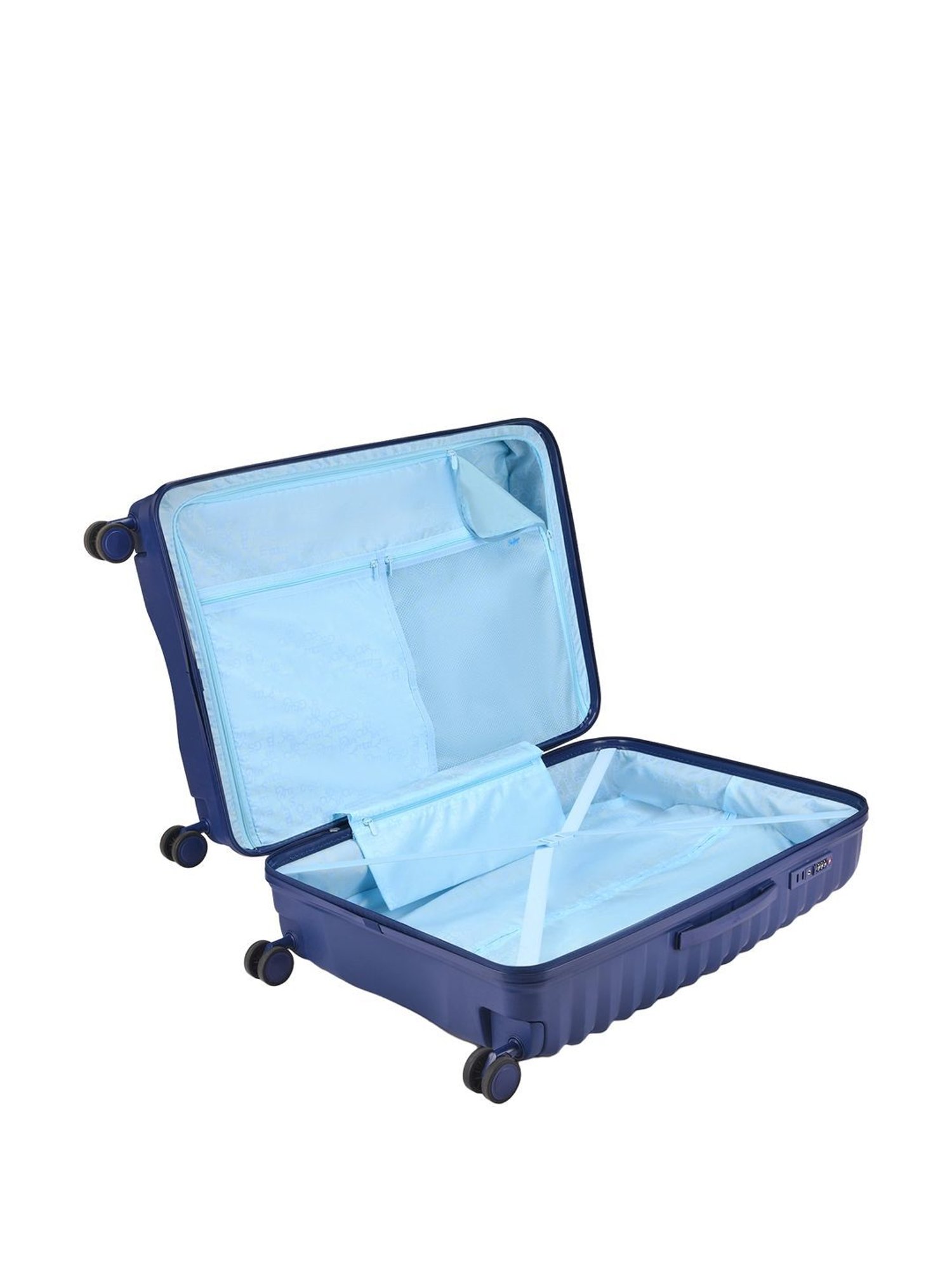 Skybags FLOAT Blue 8 Wheels Hard Cabin Trolley Bag 51.5