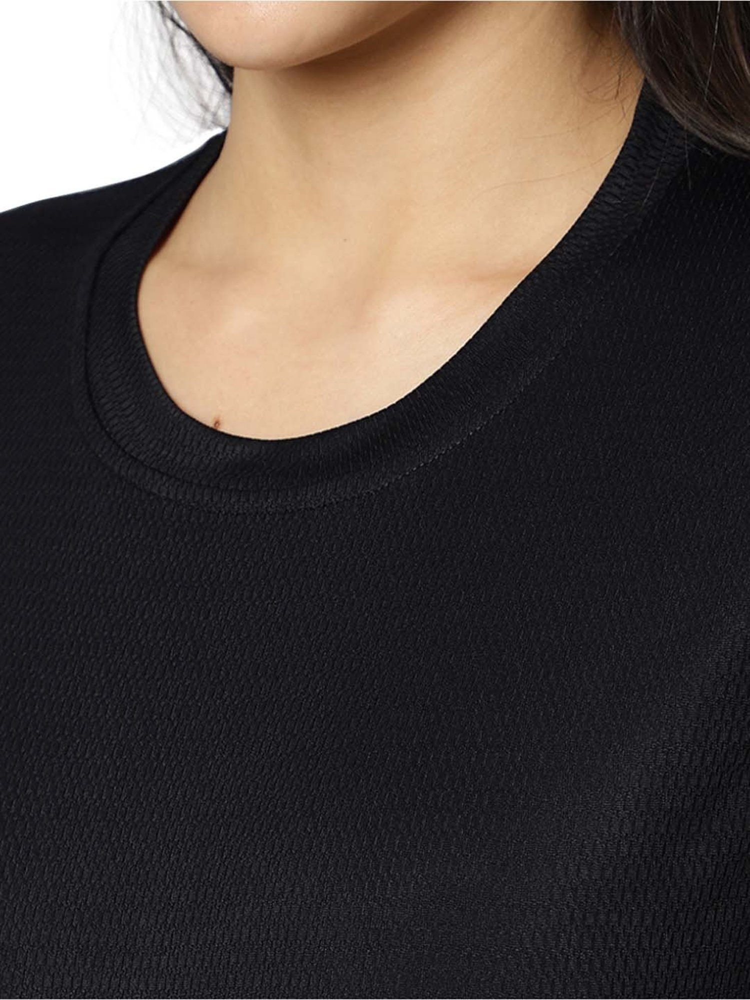 Omtex Black Regular Fit Sports T-Shirt