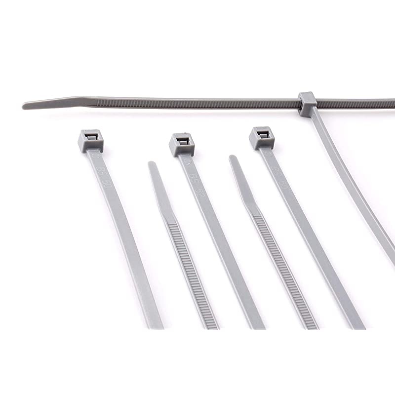 inch Grey Nylon Zip Ties Strong Zip Tie Wire Ties Indoor and Outdoor Rated No Tools Needed Zip Ties Wire Ties Cable Ties 100 Pack Grey