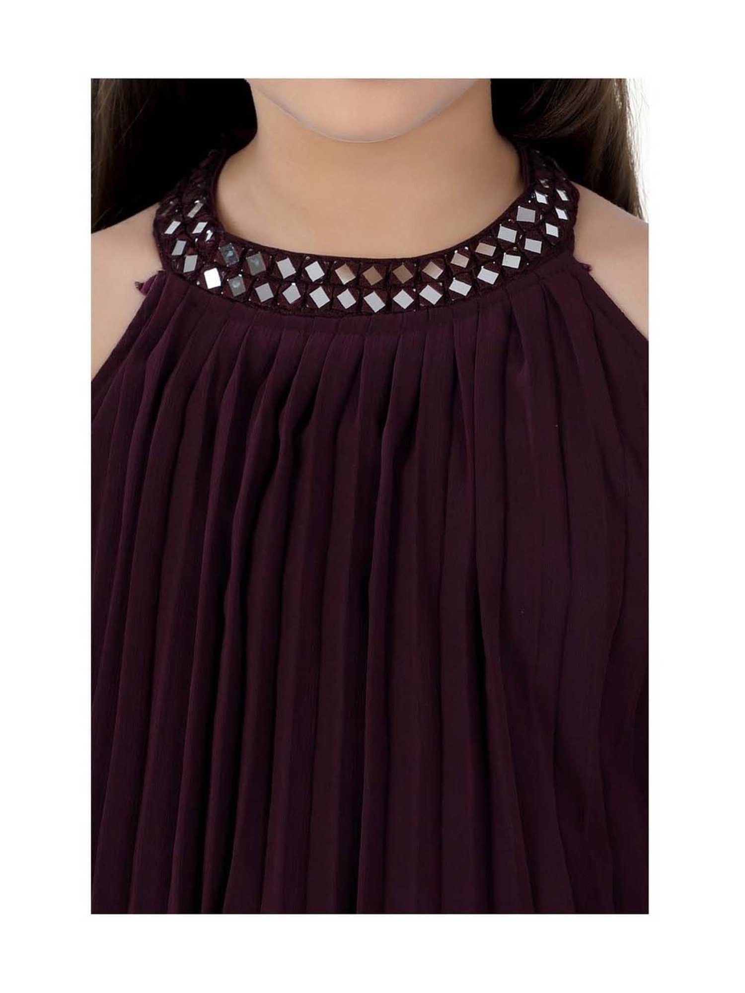 poplins Kids Purple Cotton Regular Fit Jumpsuit