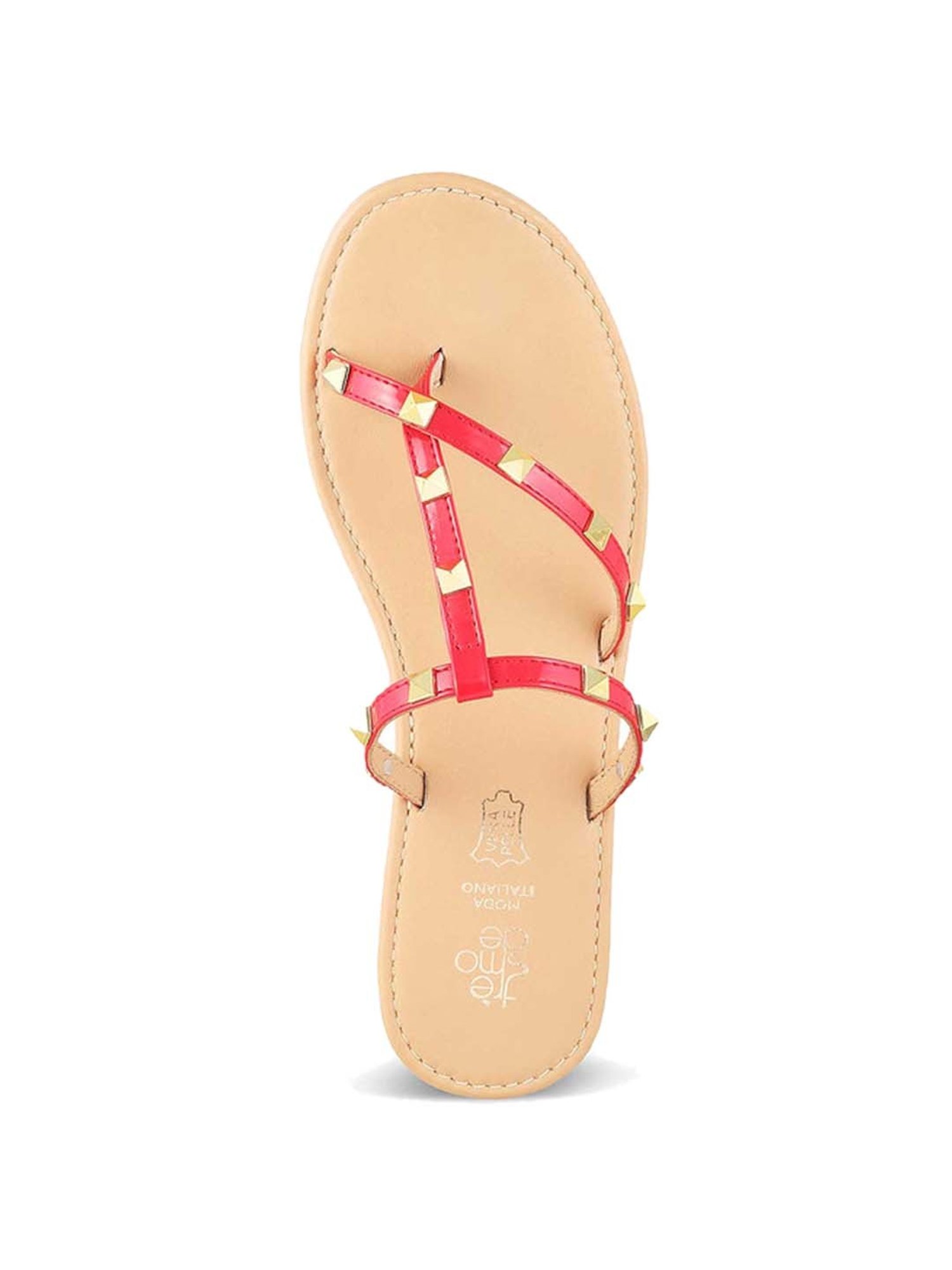 Tresmode Women's Red Toe Ring Sandals