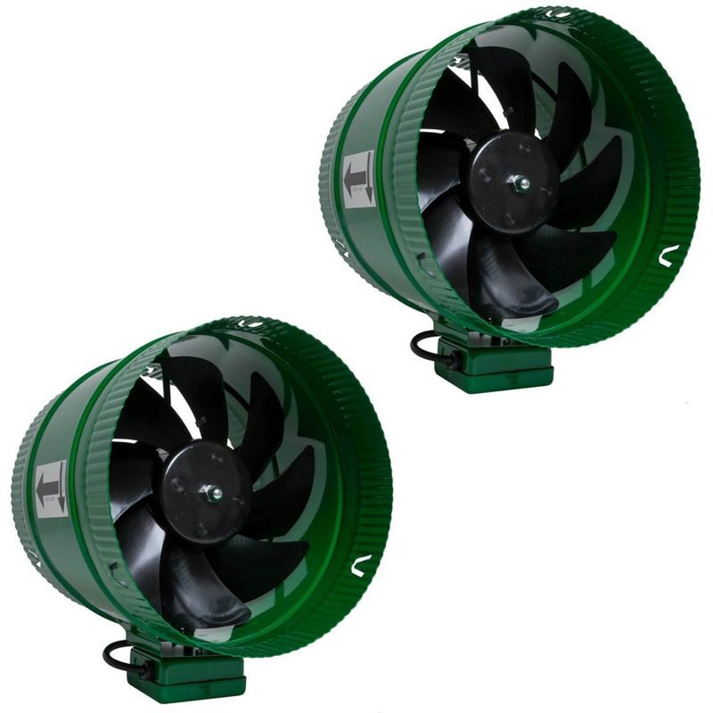 Hydrofarm ACFB10 10" Hydroponics Inline Duct Fans, Pair| 661 CFM