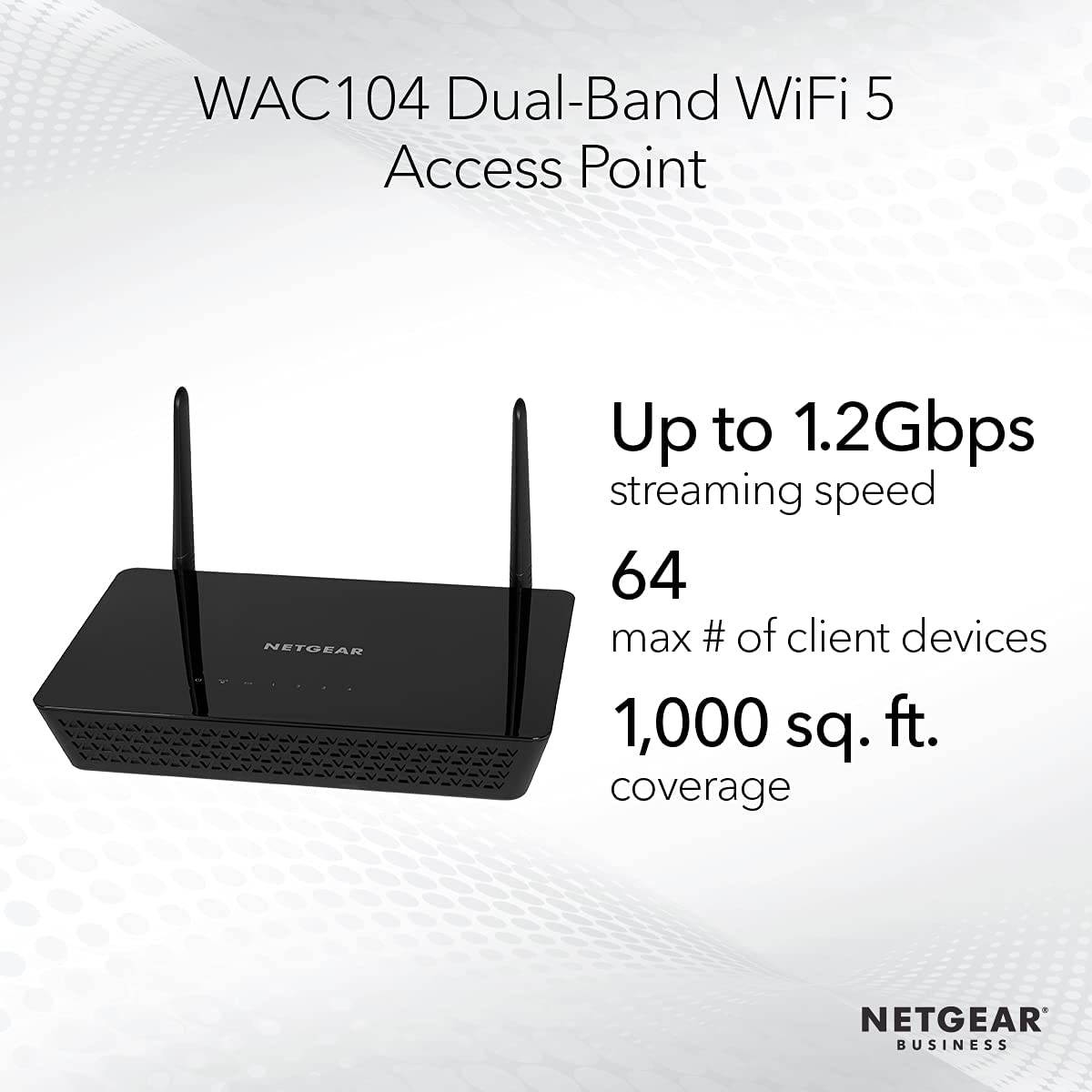 Wireless Desktop Access Point (WAC104) - WiFi 5 Dual-Band AC1200 Speed | 3 x 1G Ethernet Ports | Up to 64 Devices | WPA2 Security | Desktop | 802.11ax