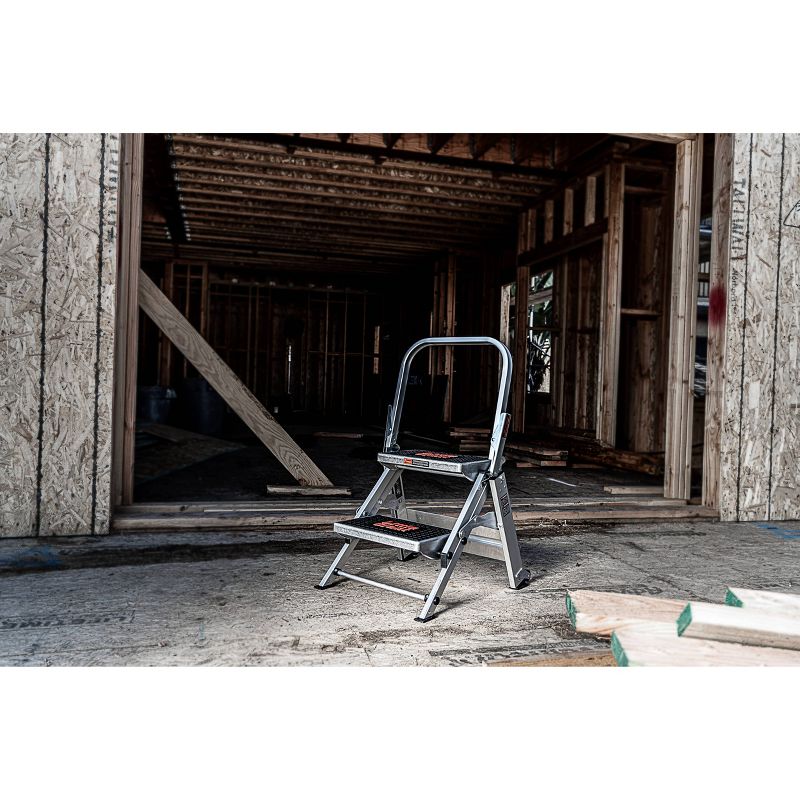 Little Giant Ladder Systems 2-step ANSI Type IA- 300 lb Aluminum Stepstool with handrail Gray