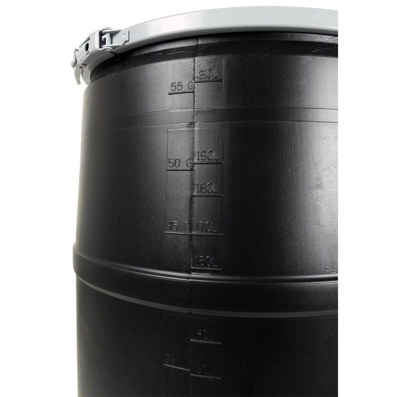 Hydrofarm 55 Gallon Drum Hydroponic Reservoir w/ Pre-Drilled Solid Lid, 2 Pack