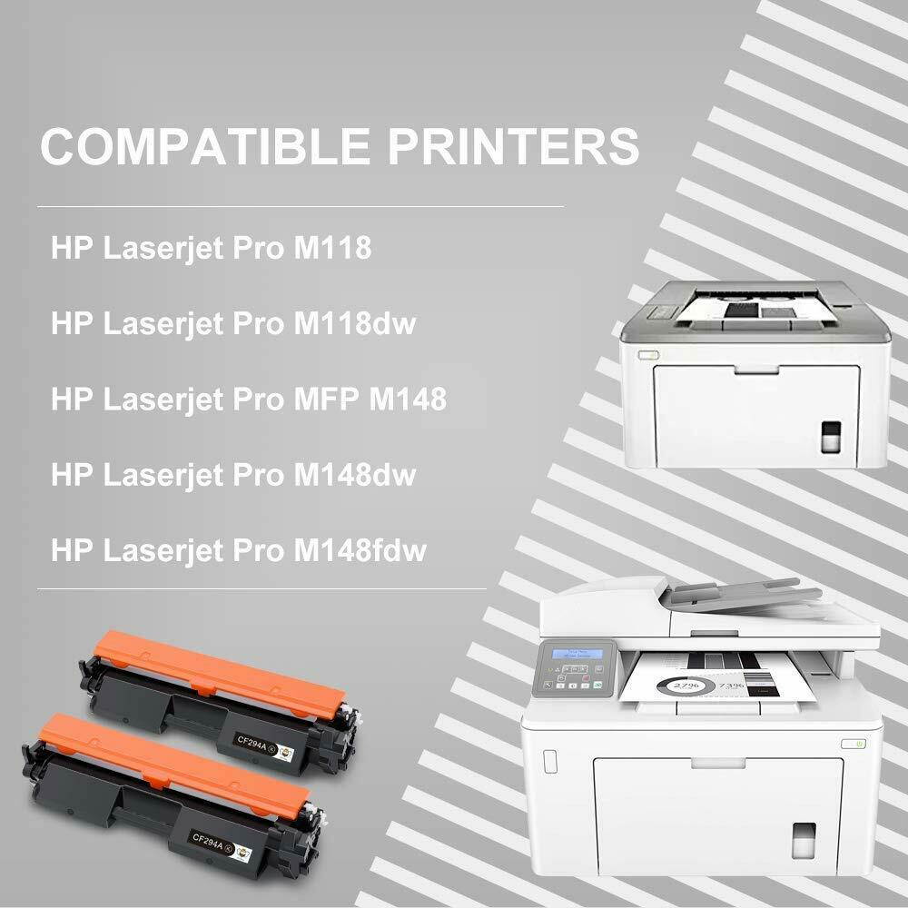 2PK CF294A 94A Toner Cartridge for HP LaserJet Pro M118dw MFP M148dw M148fdw