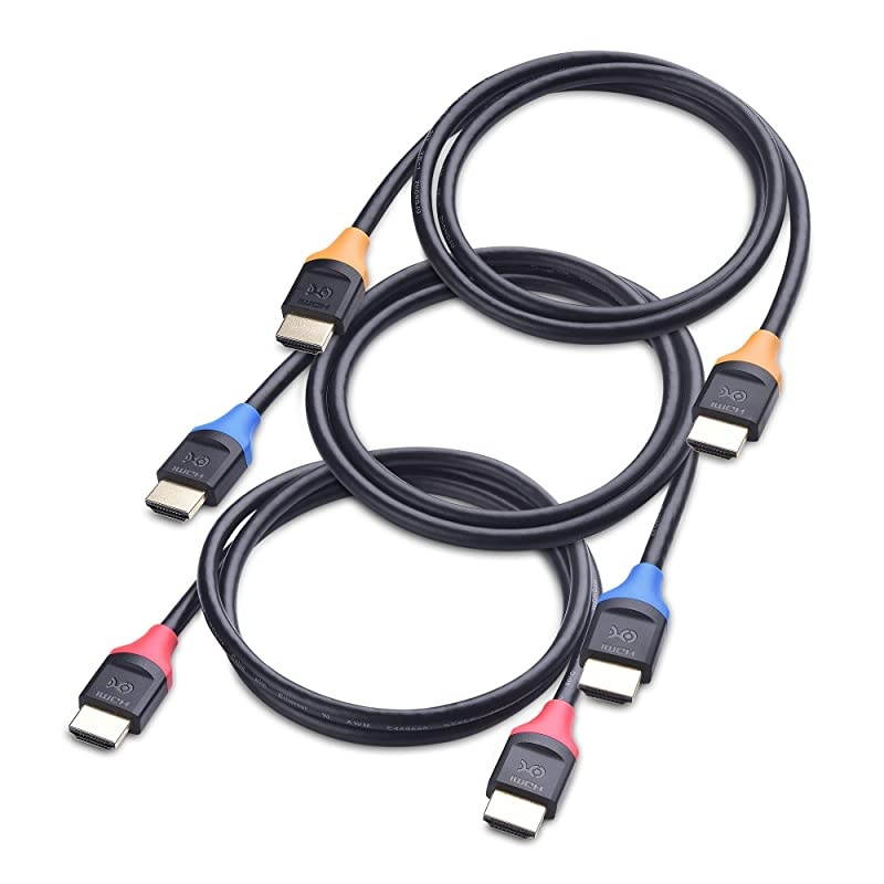 3Pack High Speed HDMI to HDMI 3 Feet with HDR and 4K Resolution Support
