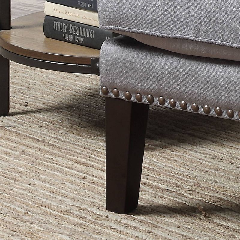 Isabella Traditional Wingback Accent Chair with a Nailhead Trim Gray - AC Pacific