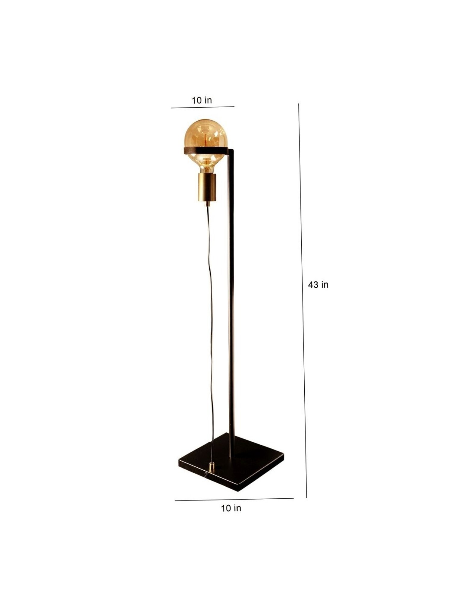 Kapoor Lamp Shades Black & Matt Gold Metal Ottelien Matte Floor Lamp