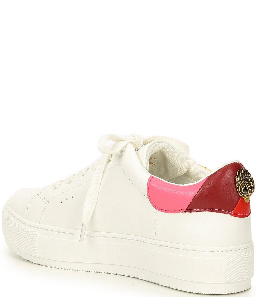 Kurt Geiger London Laney Eagle Ornament Detail Leather Rainbow Back Lace-Up Sneakers