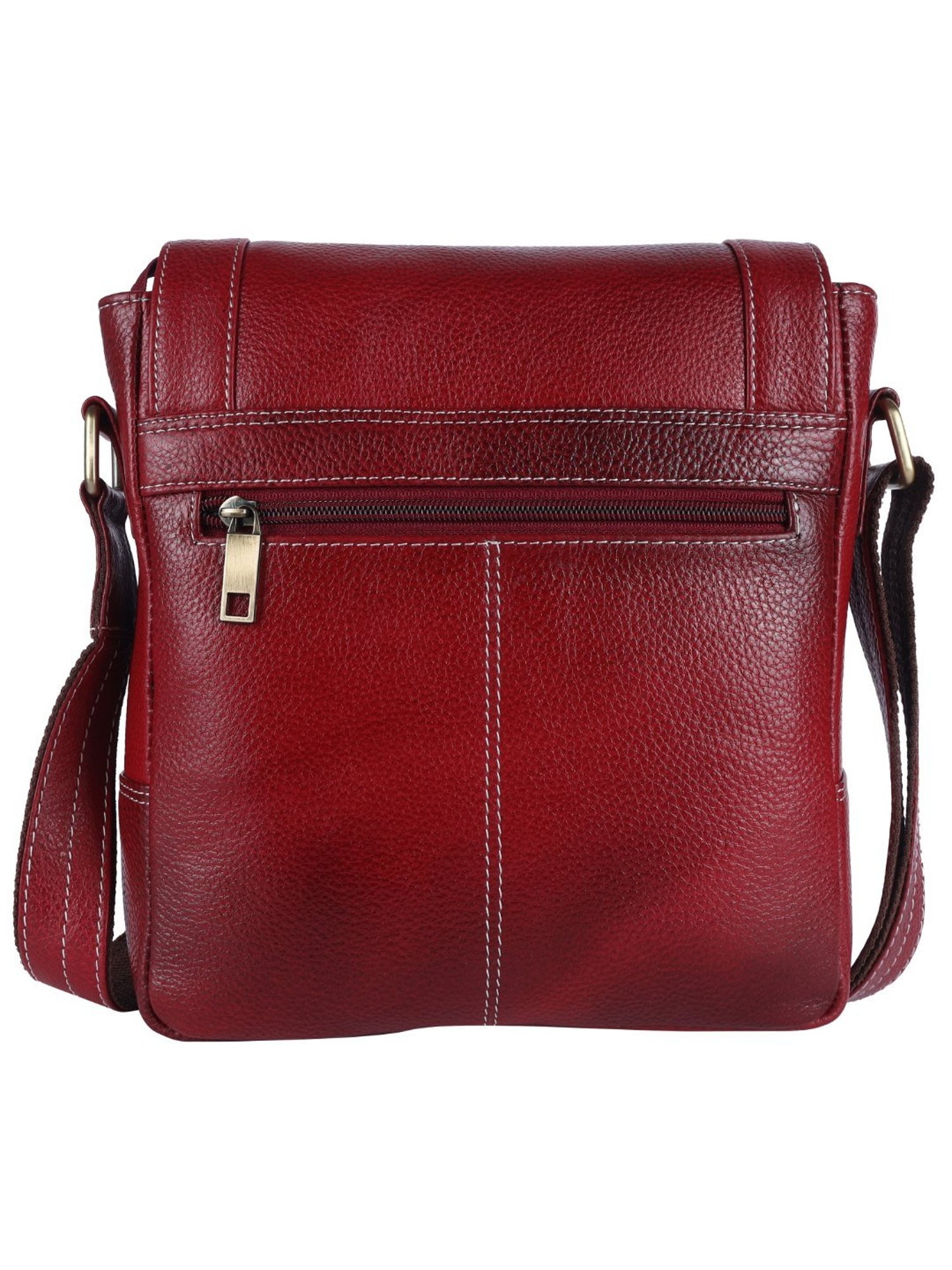 HiLEDER Pure Genuine Leather Messenger Shoulder Sling Cross Body Office Bag for Men and Women,Maroon