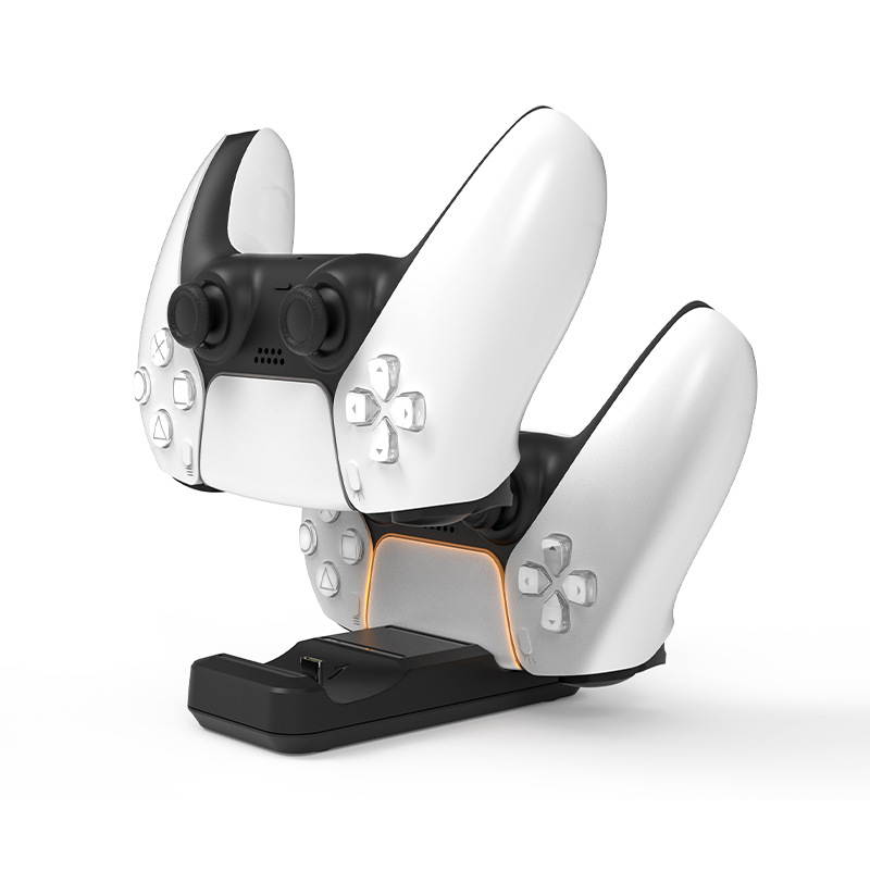 Rome Care Charging Dock for PS5 DualSense Wireless Controller, Charging Station with Dual USB C Ports, Console PS5 Accessories Stand Holder Charger for Playstation 5 PS5 Game Controller - Black