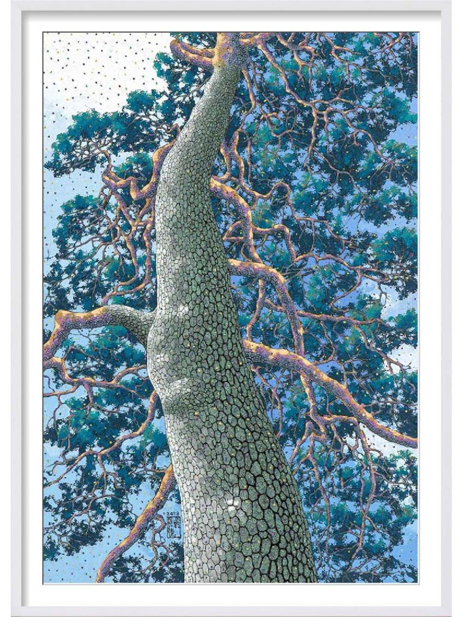 ARTE'VENUE The Best Tree Blue Paper Wall Arts - Set of 2 (13 X 18 inch Each)