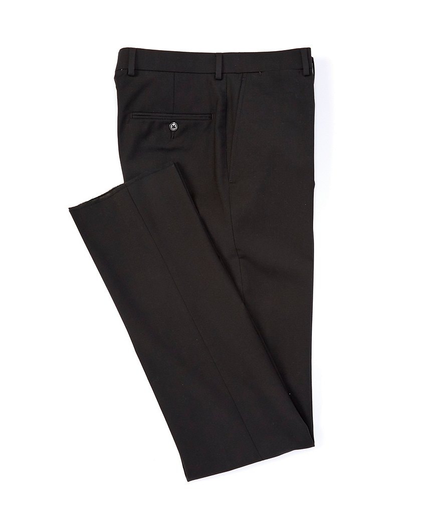 Hart Schaffner Marx New York Tailored Luxe Soft Modern Fit 1005 Wool Flat-Front Dress Pants