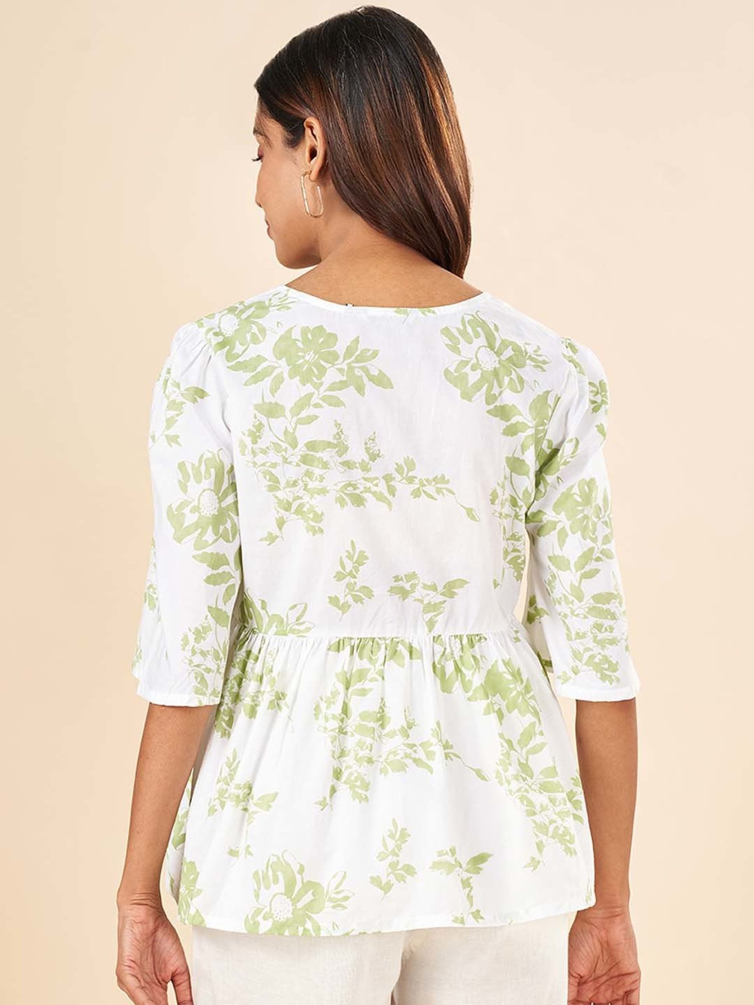 Akkriti by Pantaloons Green Printed Top