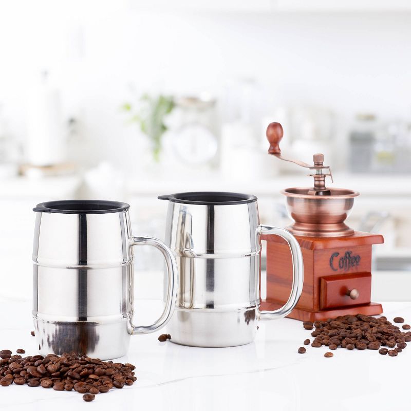 Old Dutch 16oz 2pk Stainless Steel KeepKoola Mugs with Lids