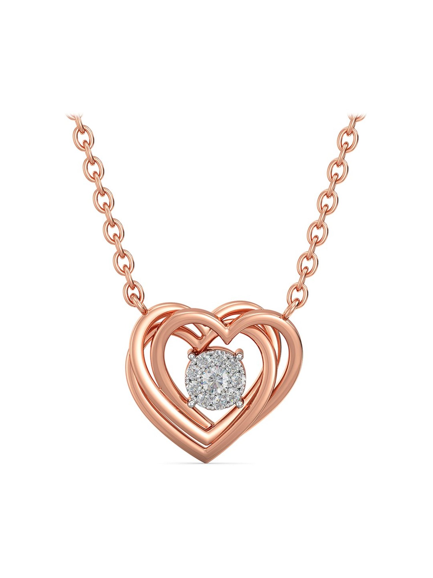 Mia by Tanishq Dual Radiance 18k Gold & Diamond Pendant with Chain