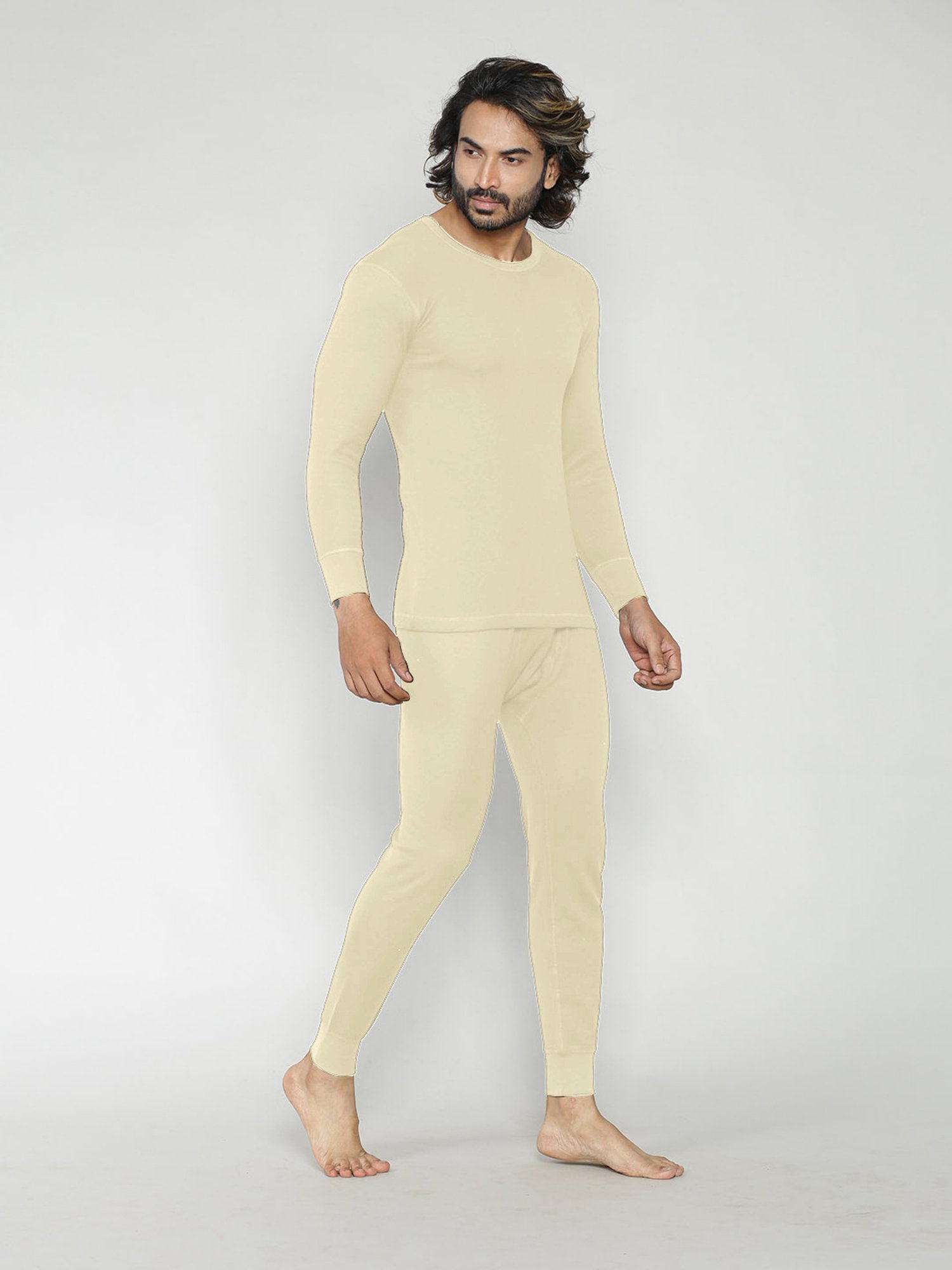 LUX Inferno Off White Striped Thermal Bottom