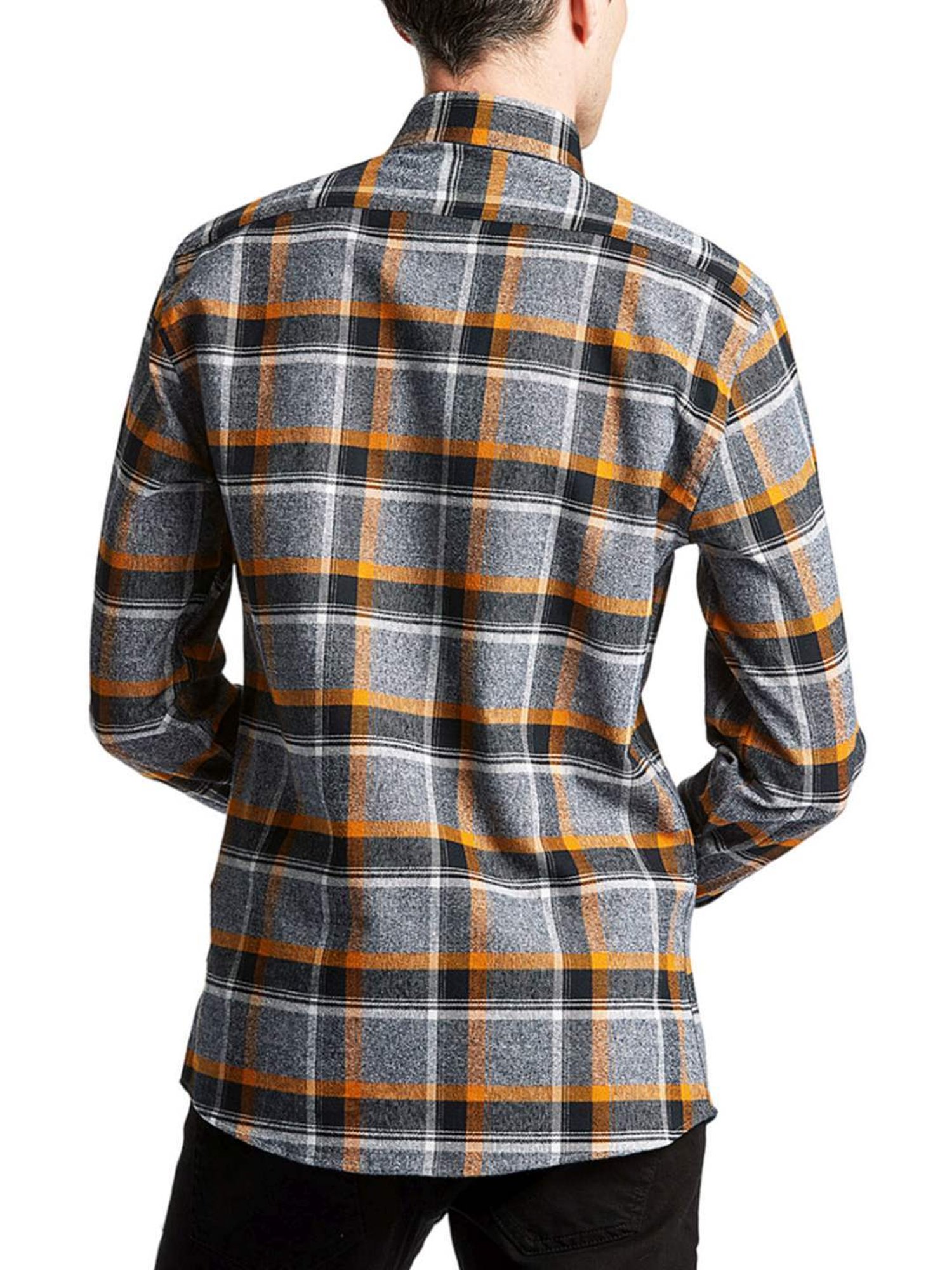 Lindbergh Black Cotton Slim Fit Checks Shirt